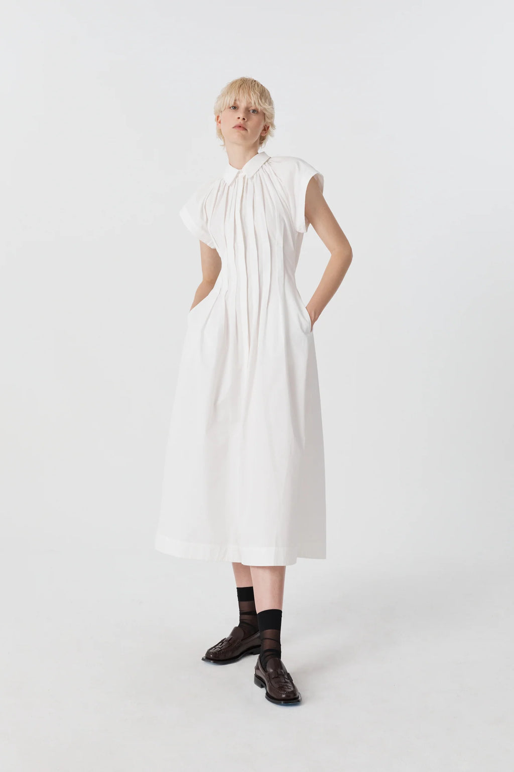 Uncharted Pleated Shirt Dress