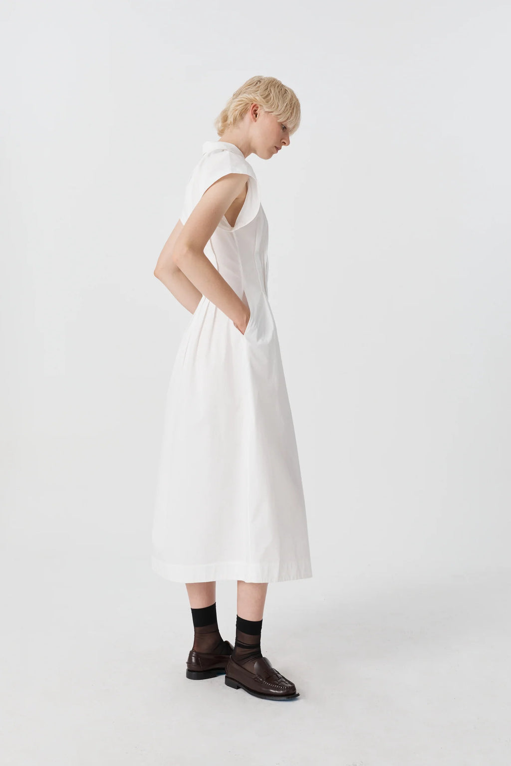 Uncharted Pleated Shirt Dress