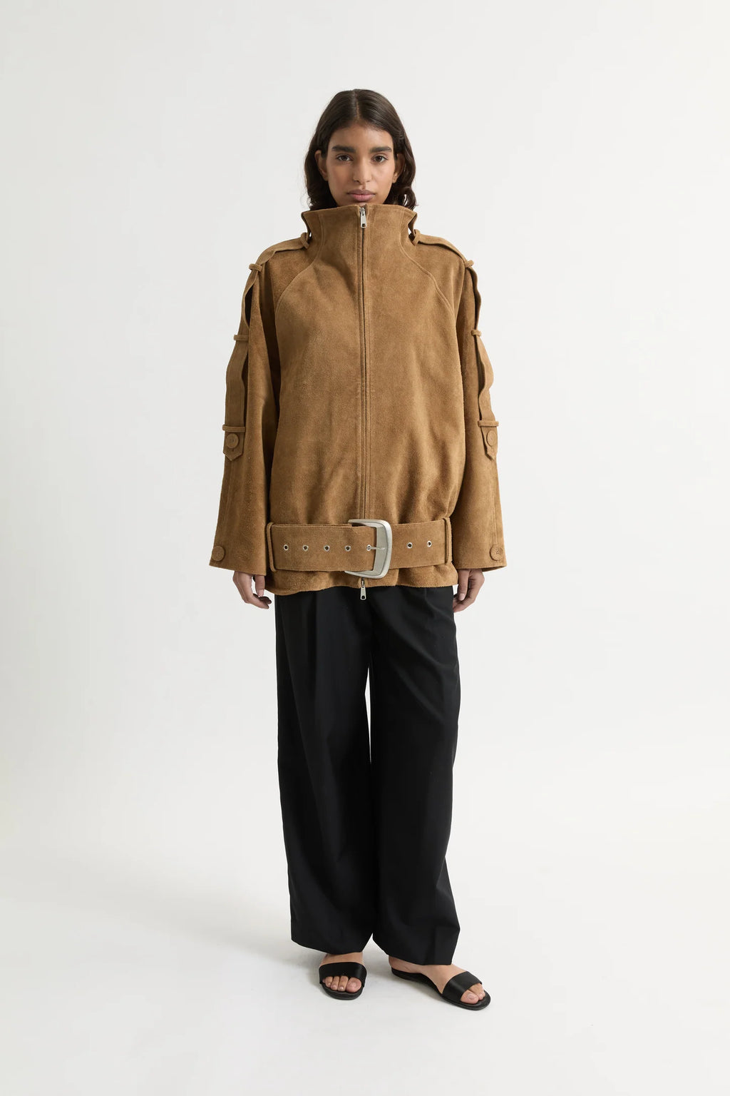 Leather Sara Jacket Honey Suede