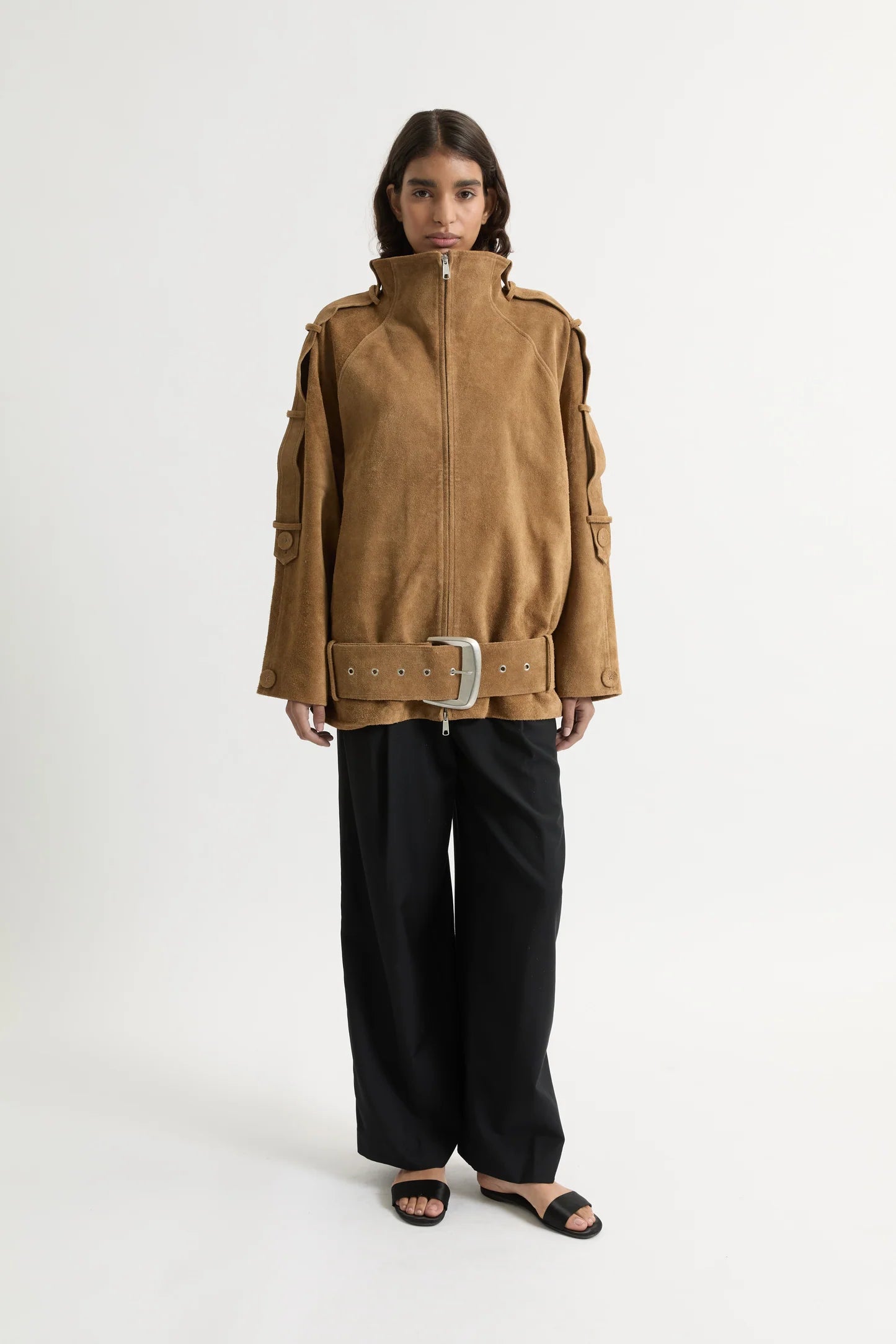 Leather Sara Jacket Honey Suede