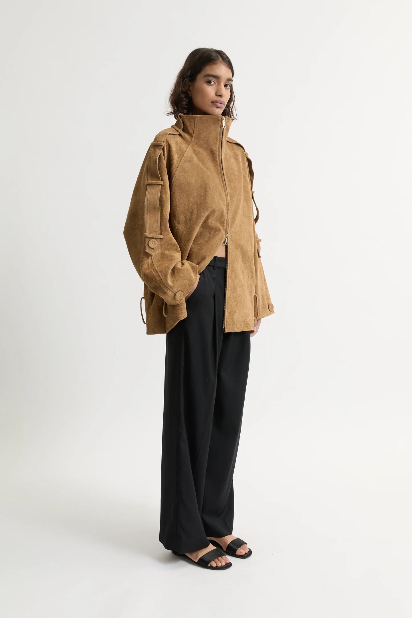 Leather Sara Jacket Honey Suede