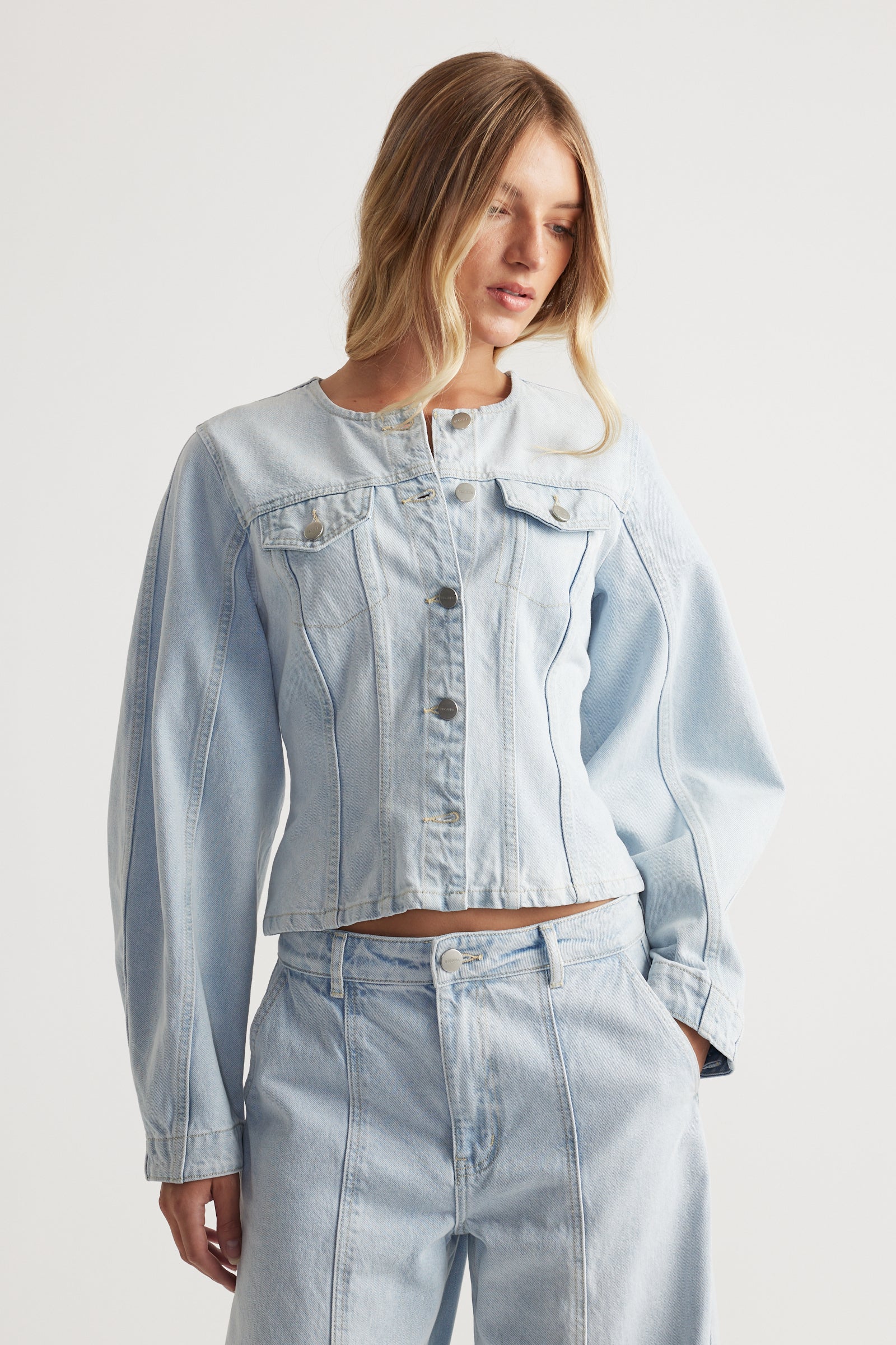 Amaya Barrel Sleeve Denim Jacket