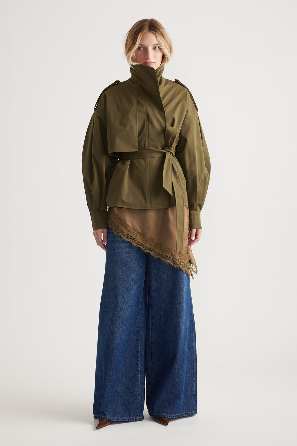 Lila Cropped Trench