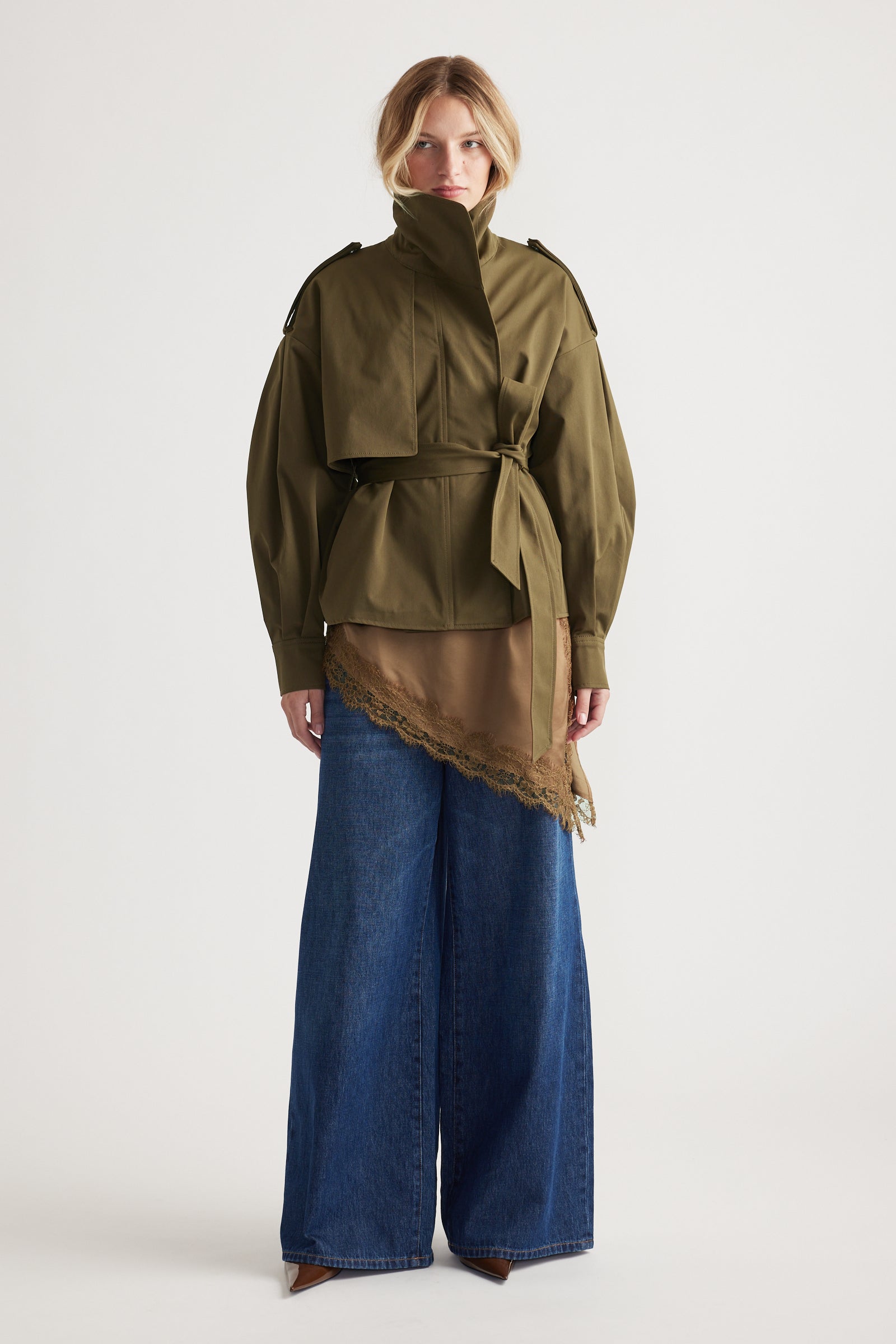 Lila Cropped Trench