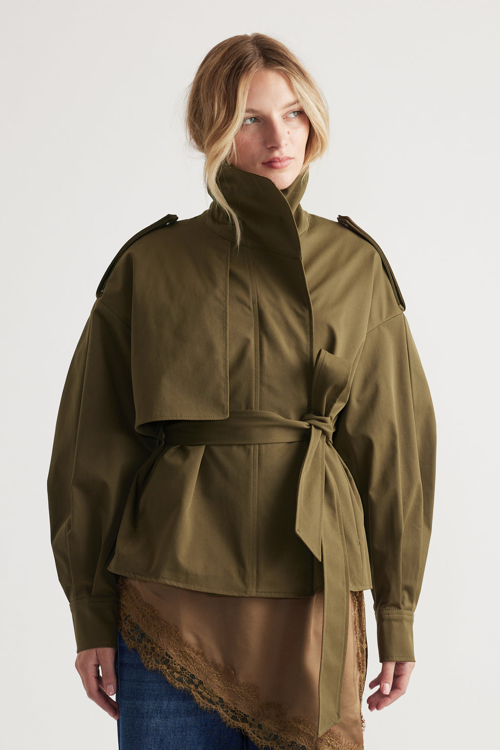 Lila Cropped Trench