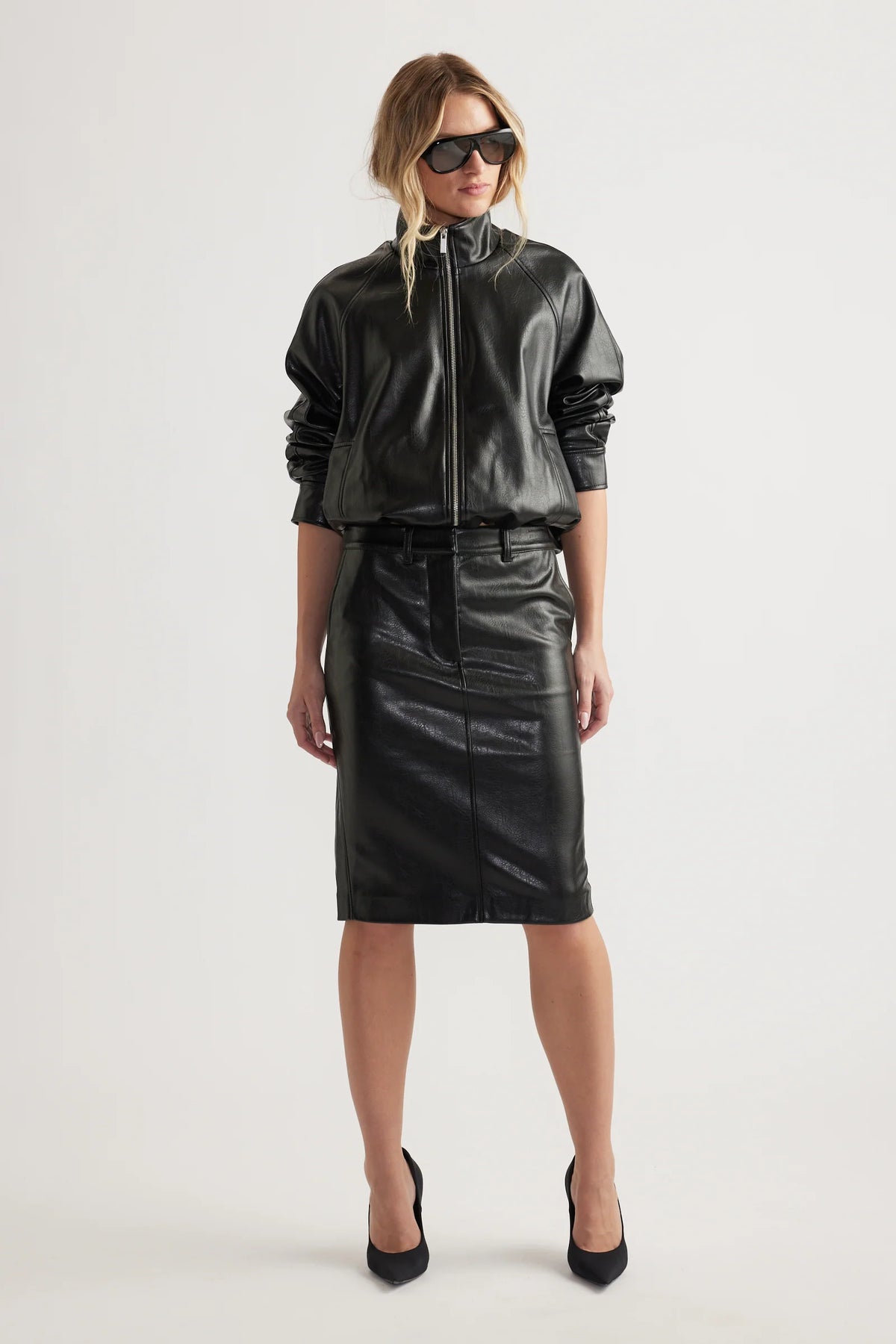 Ari Faux Leather Pencil Skirt