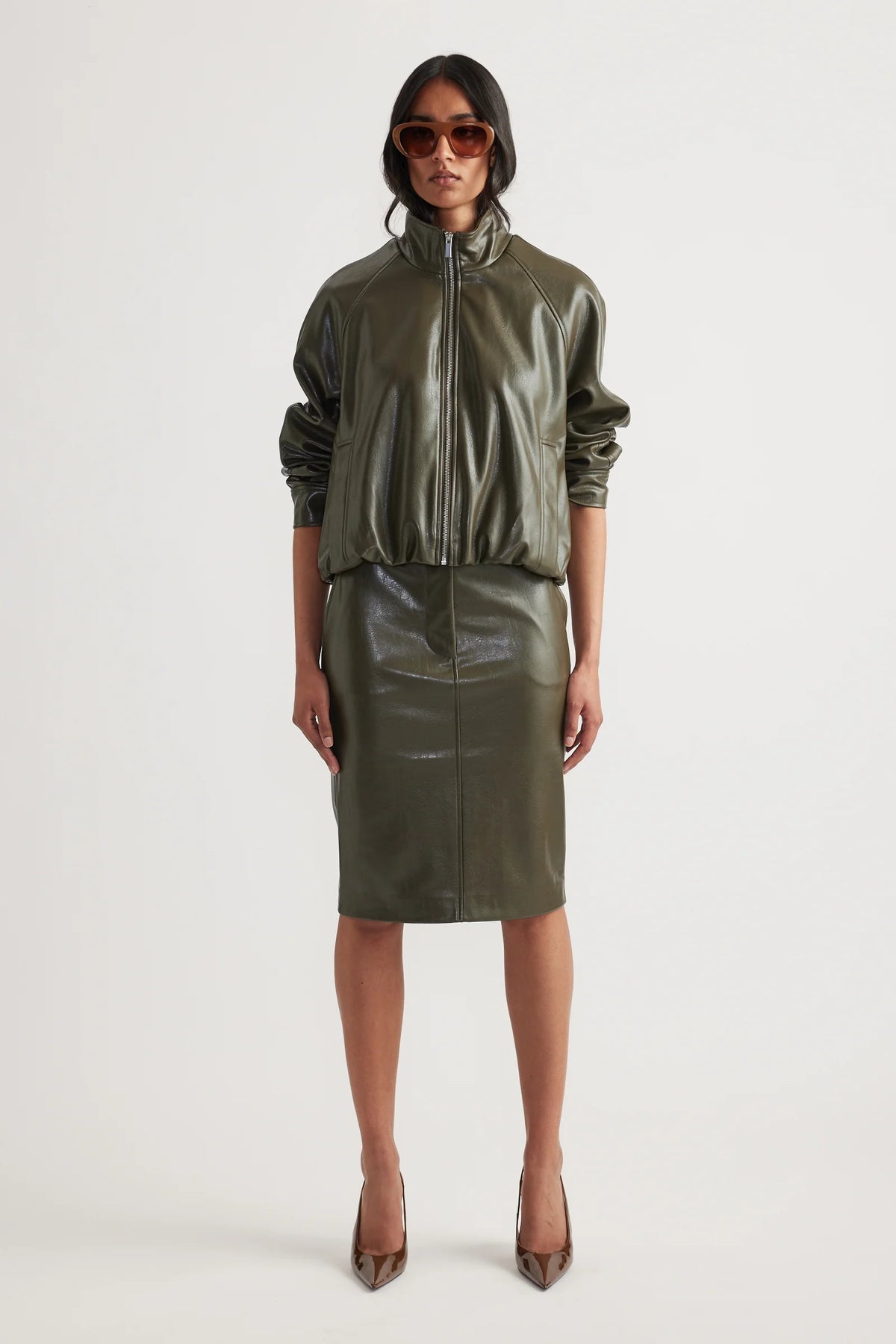 Ari Faux Leather Pencil Skirt