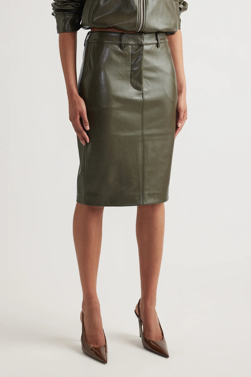 Ari Faux Leather Pencil Skirt
