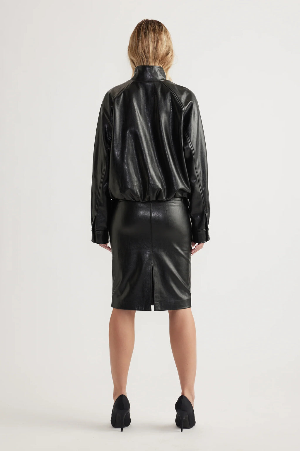Ari Faux Leather Bomber Jacket