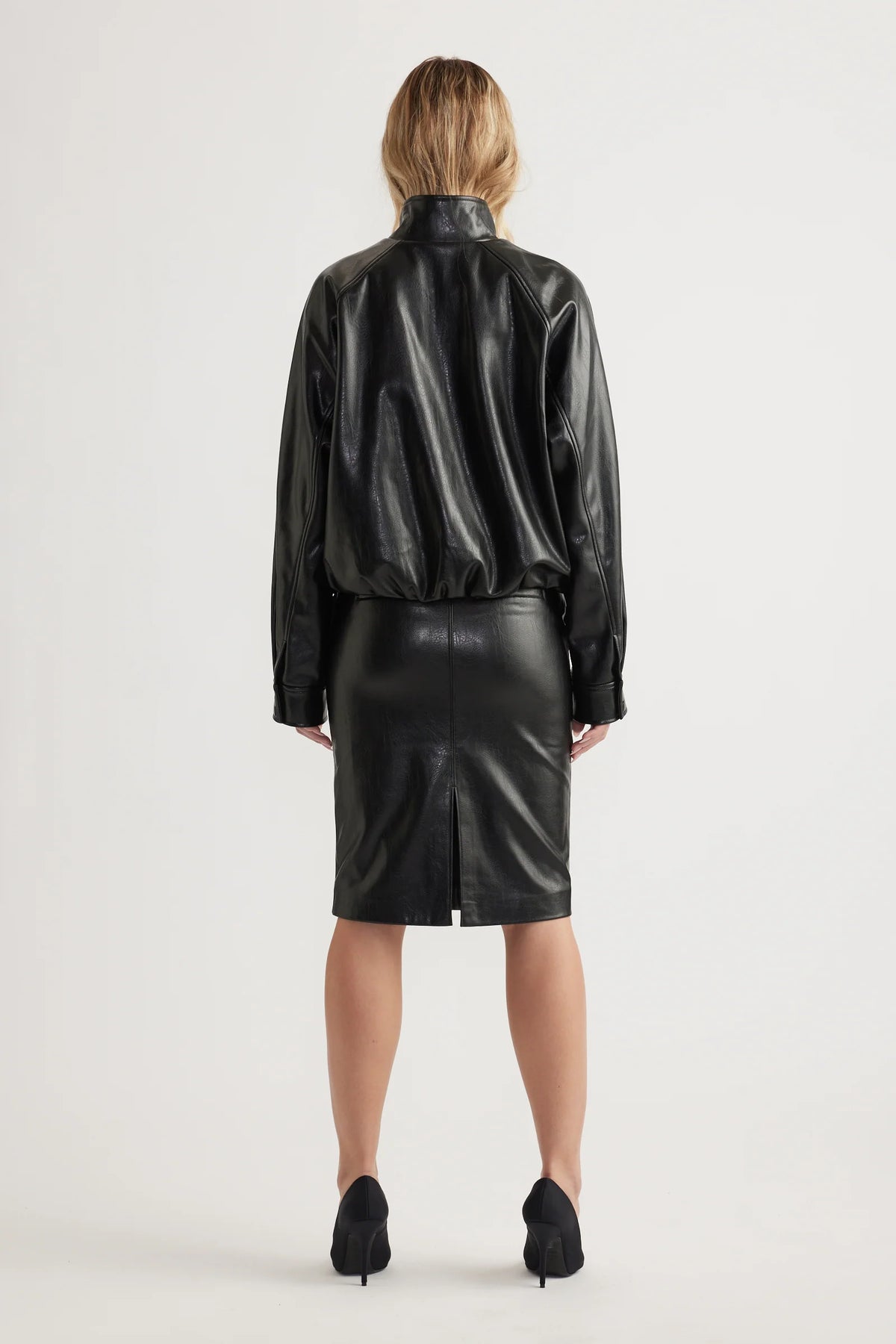 Ari Faux Leather Bomber Jacket