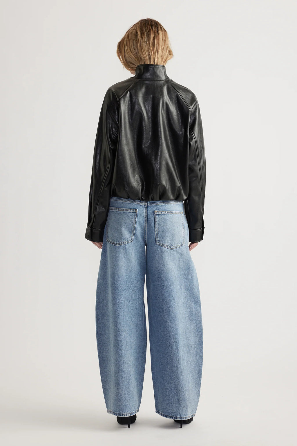 Ari Faux Leather Bomber Jacket