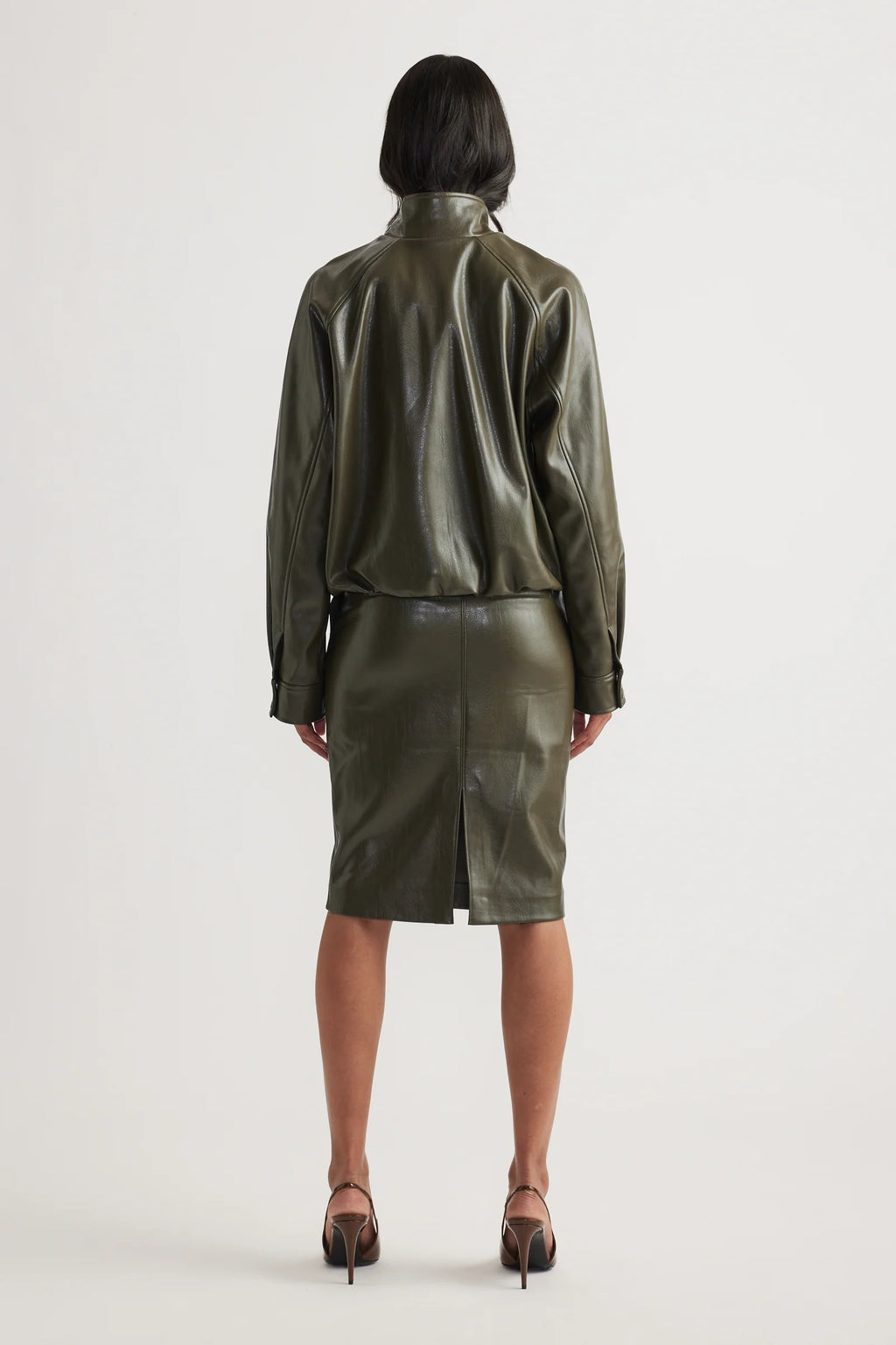 Ari Faux Leather Bomber Jacket