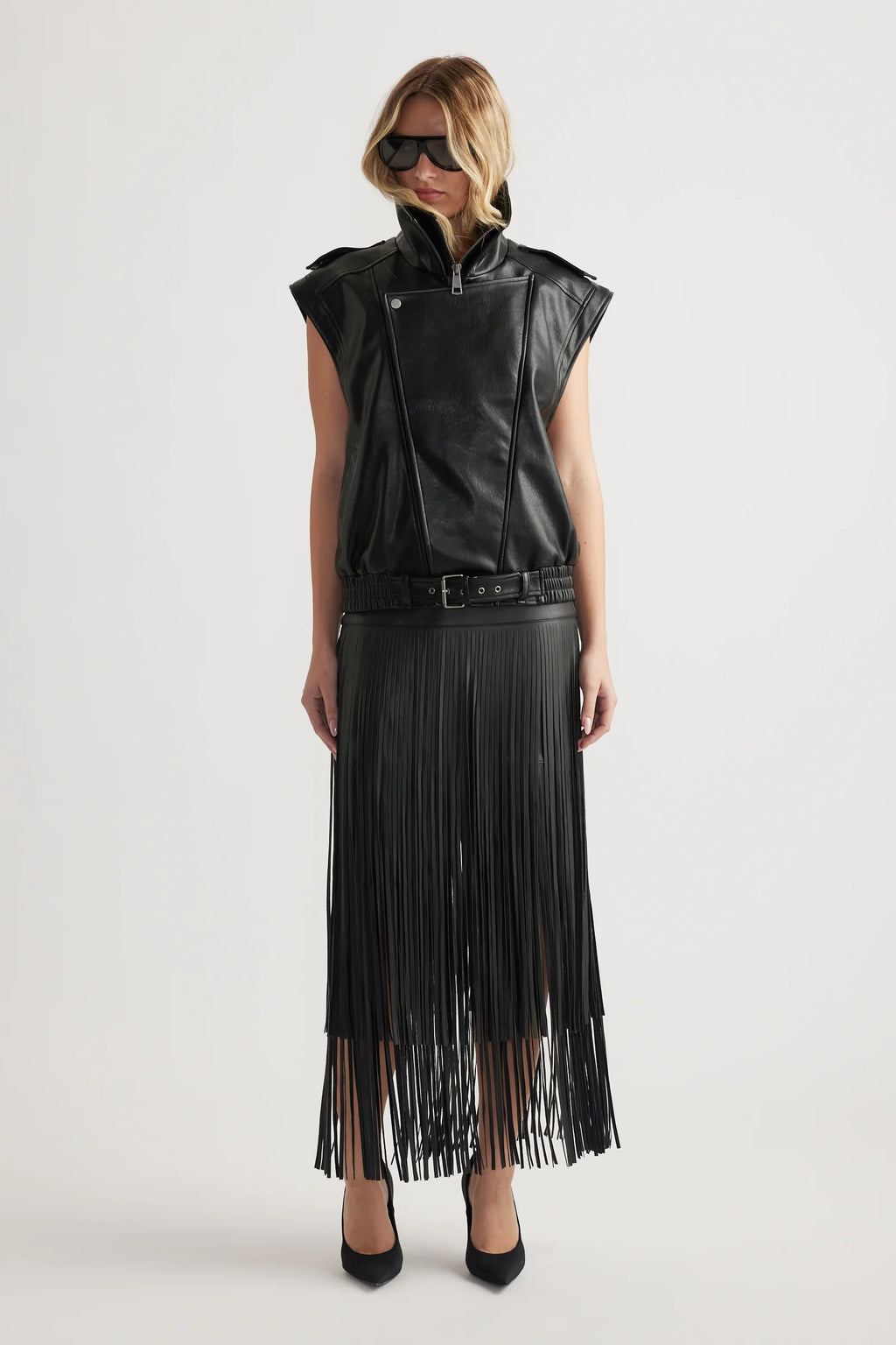 Taylor Faux Leather Skirt