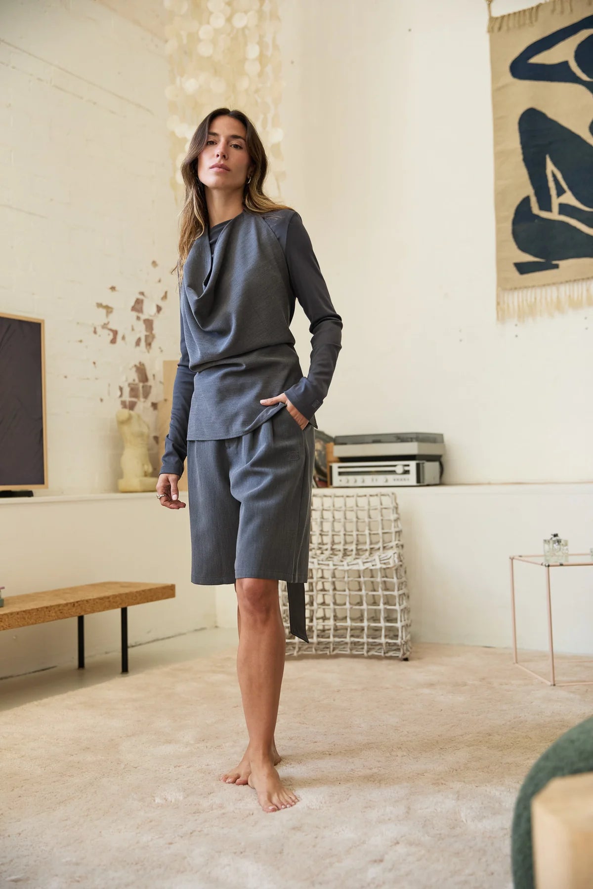 Estelle Bermuda Shorts Steel Gray