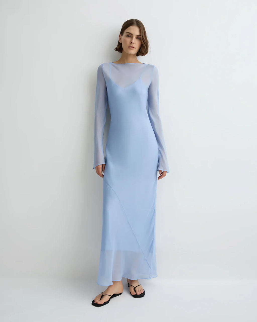 Capri Silk Chiffon Bias Long Dress