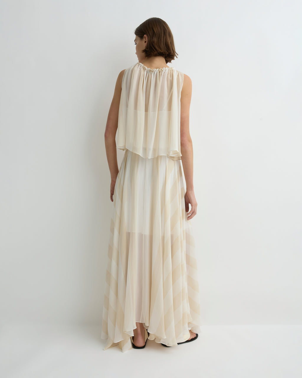 Capri Silk Gathered Top Ecru