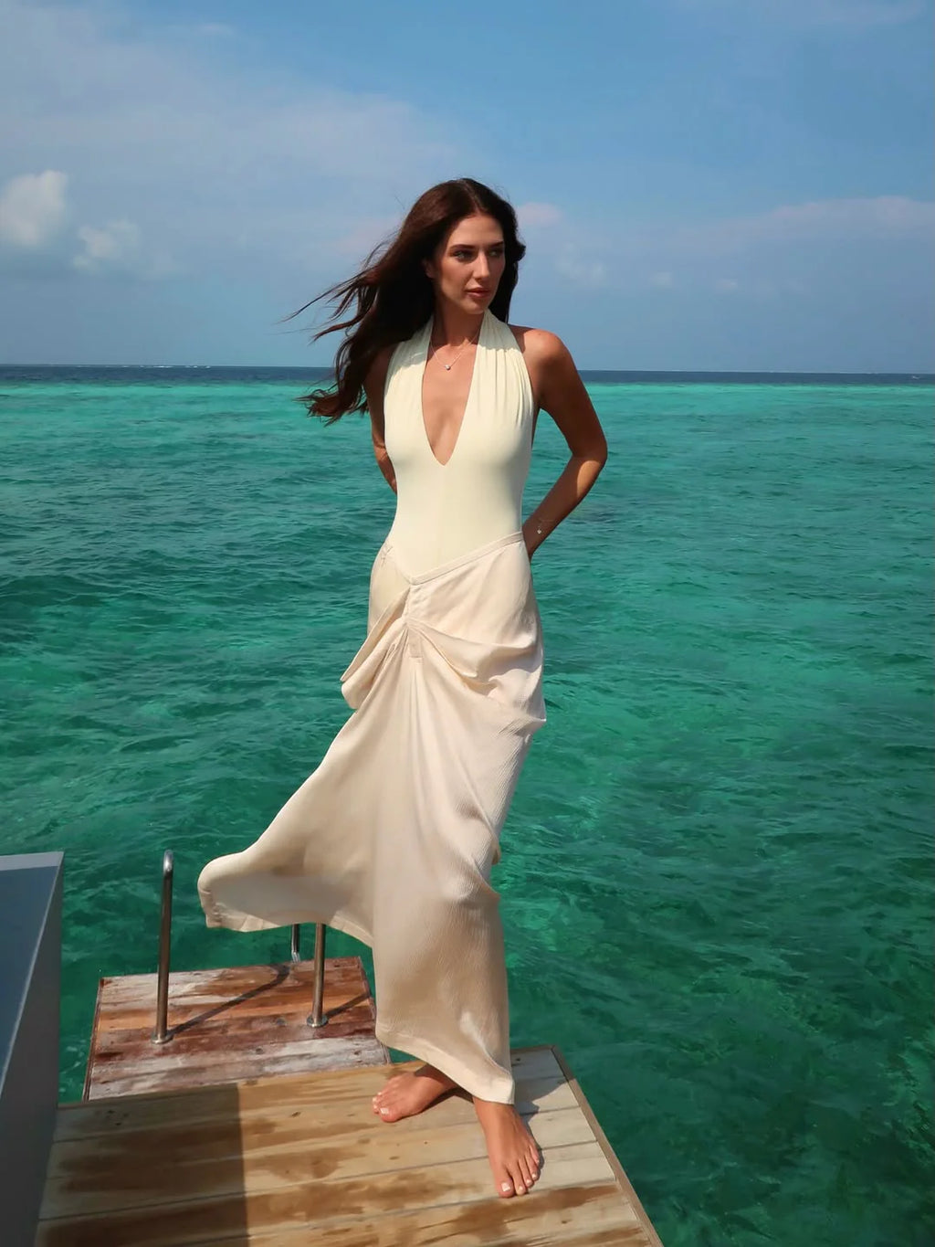 Ardea Draped Skirt Pearl