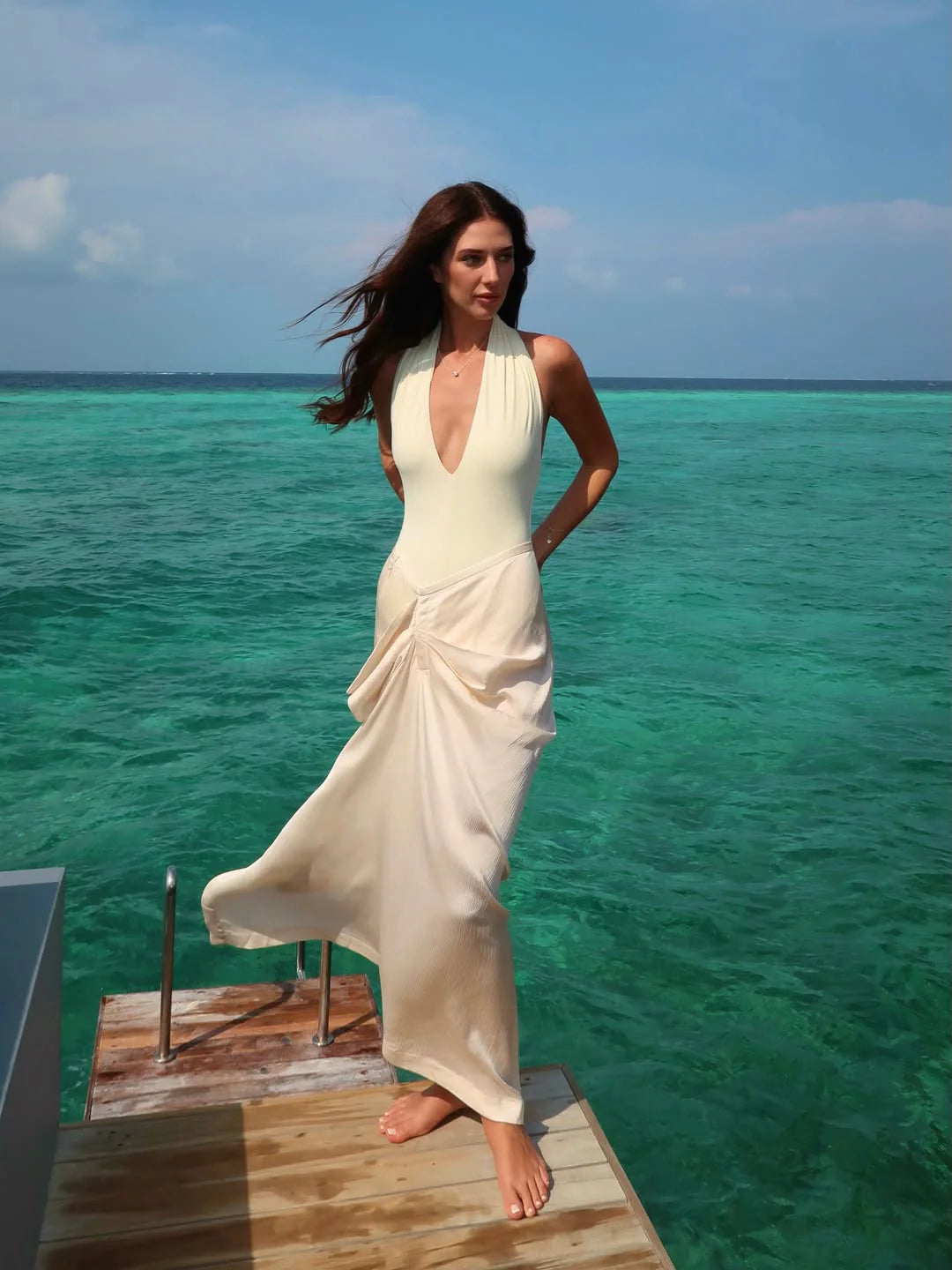Ardea Draped Skirt Pearl