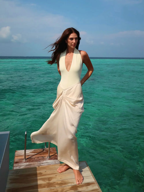 Ardea Draped Skirt Pearl