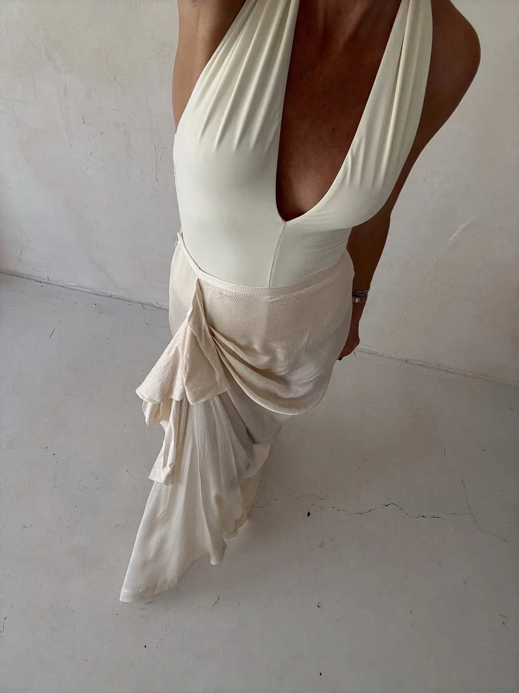 Ardea Draped Skirt Pearl