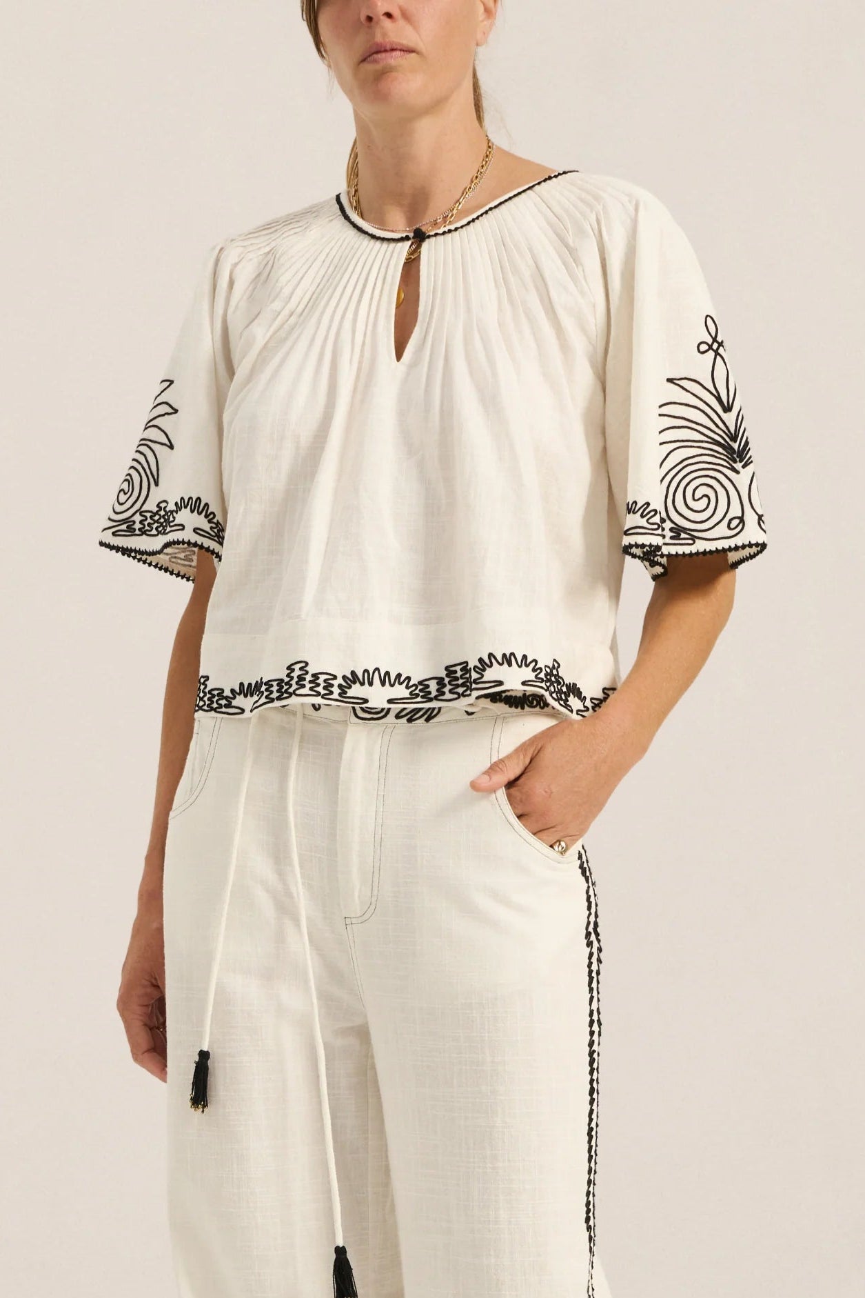 Calliope Dori Embroidery Top