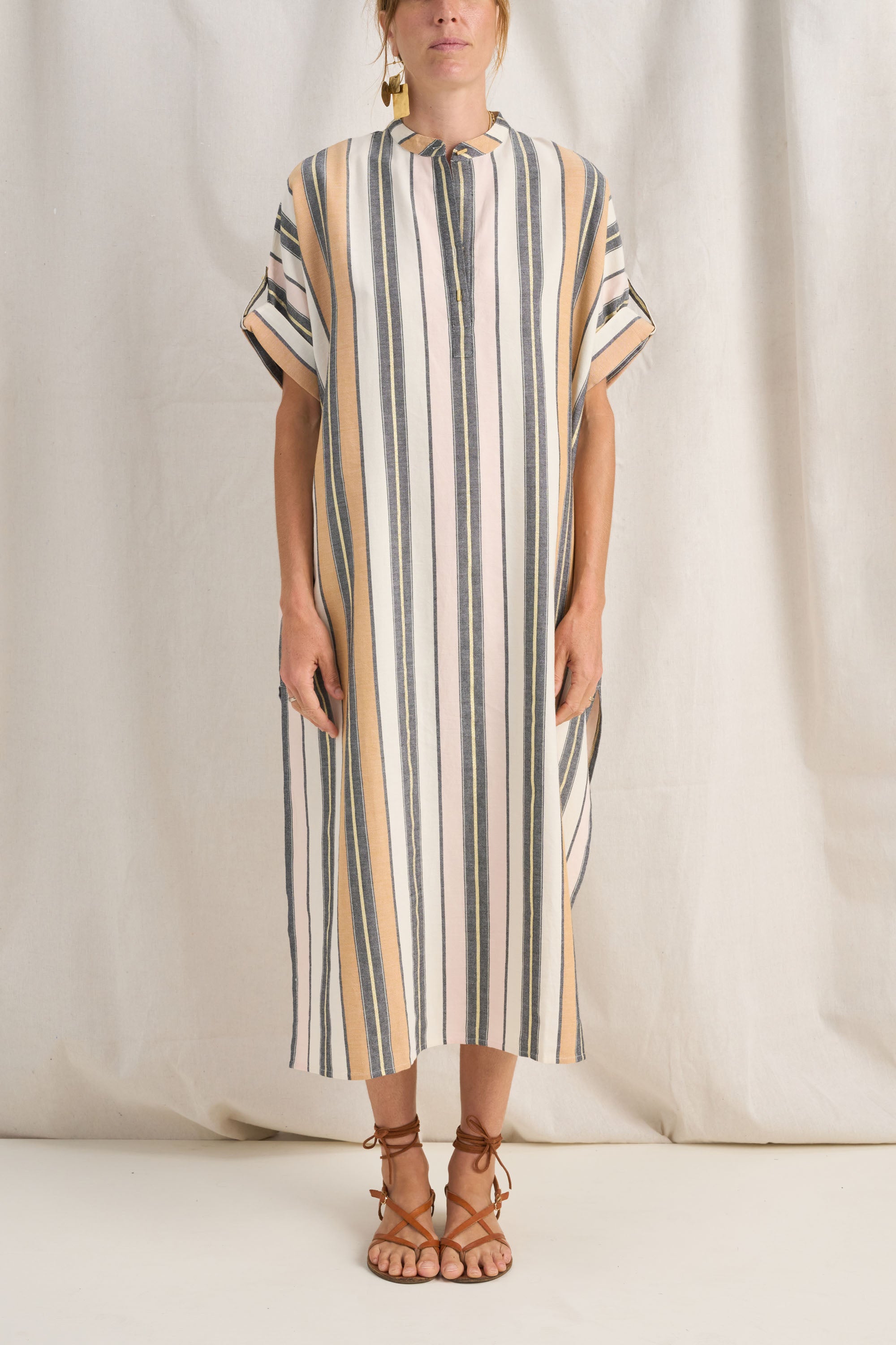 Castor Blue Fez Stripe Caftan