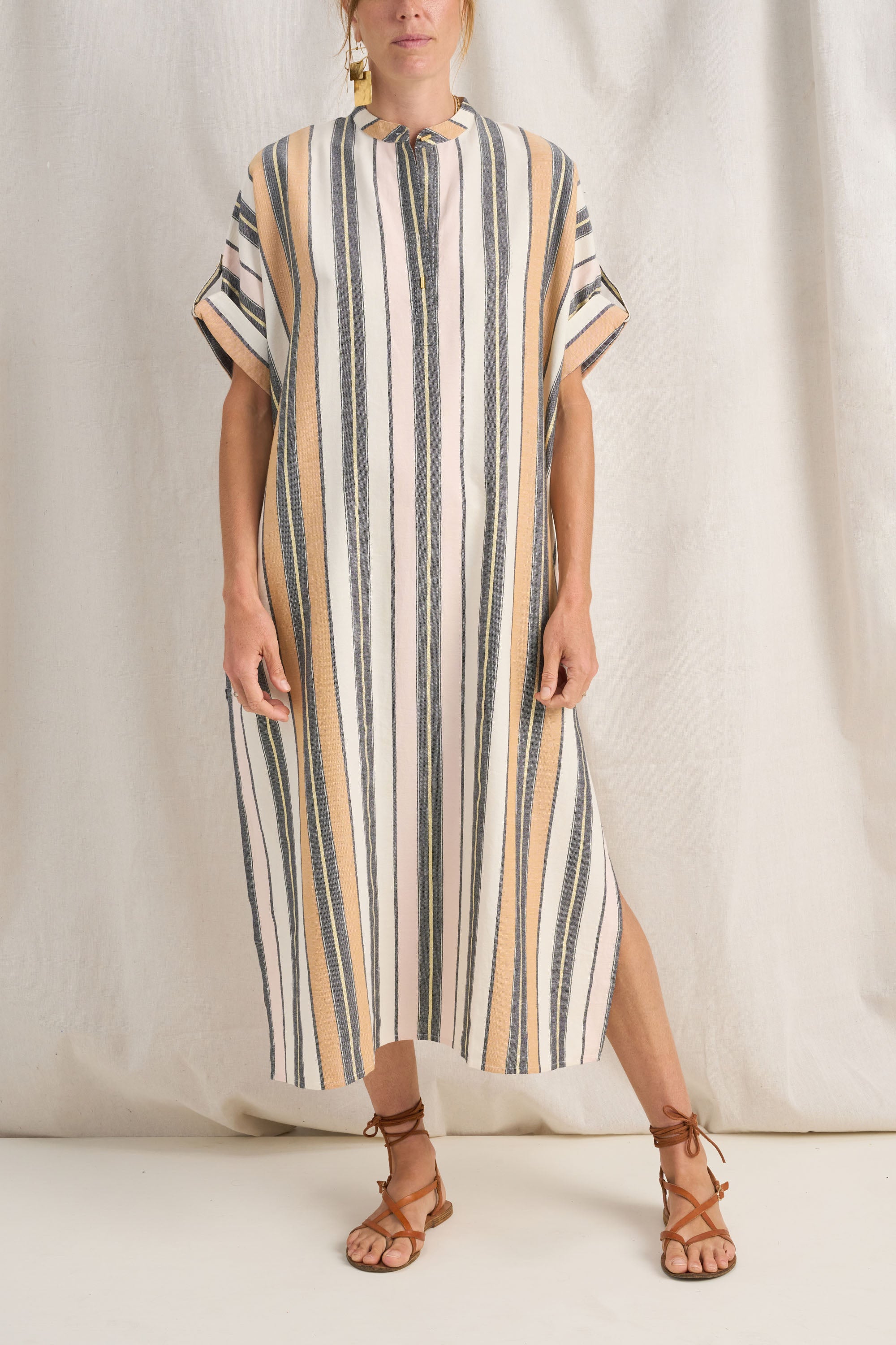 Castor Blue Fez Stripe Caftan