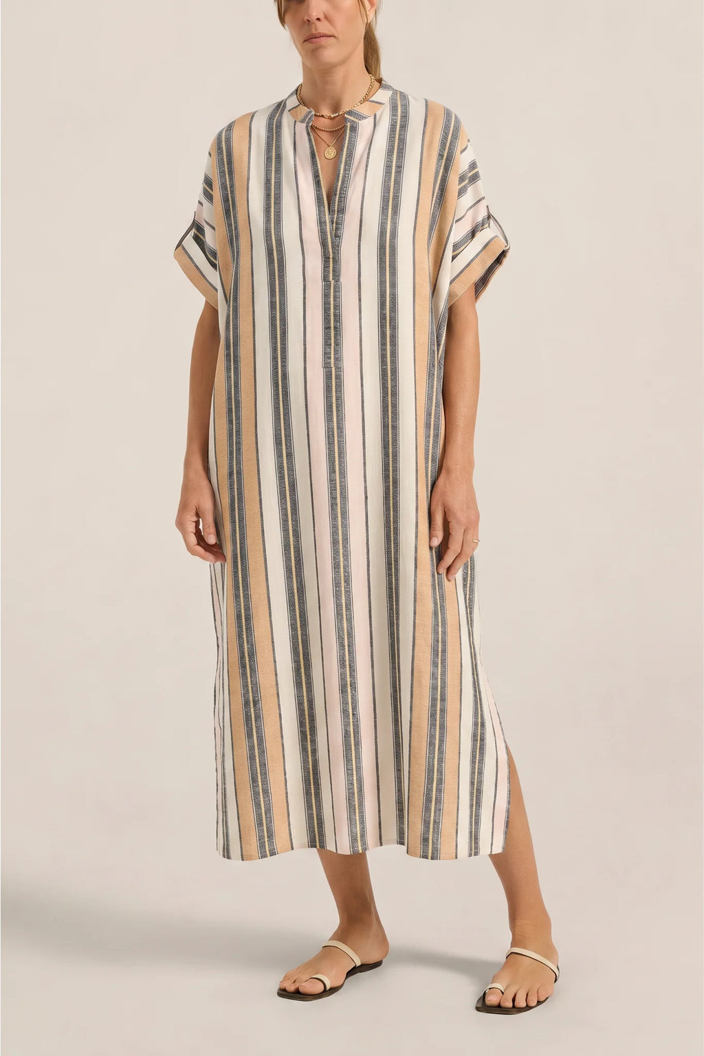 Castor Blue Fez Stripe Caftan