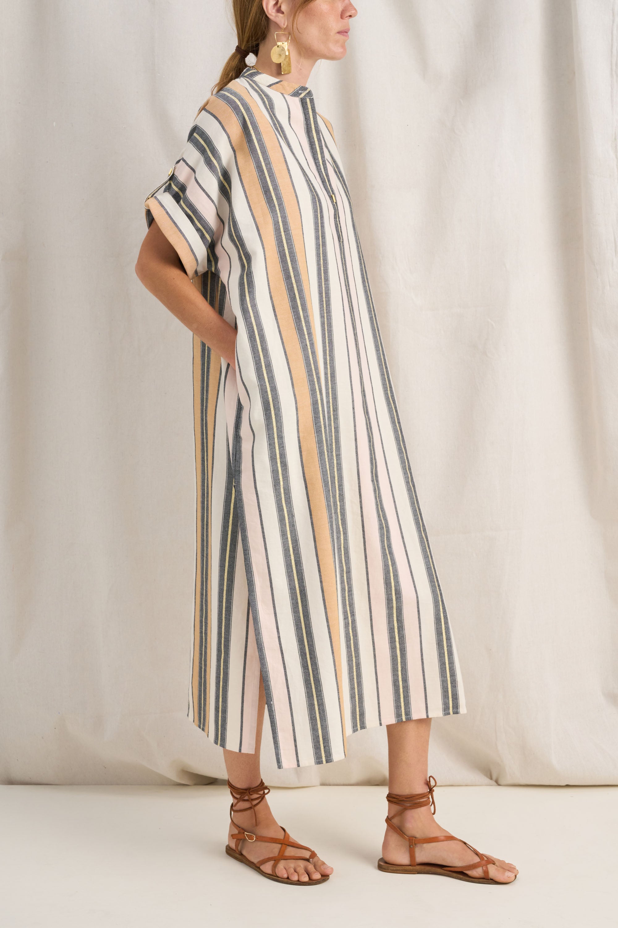 Castor Blue Fez Stripe Caftan