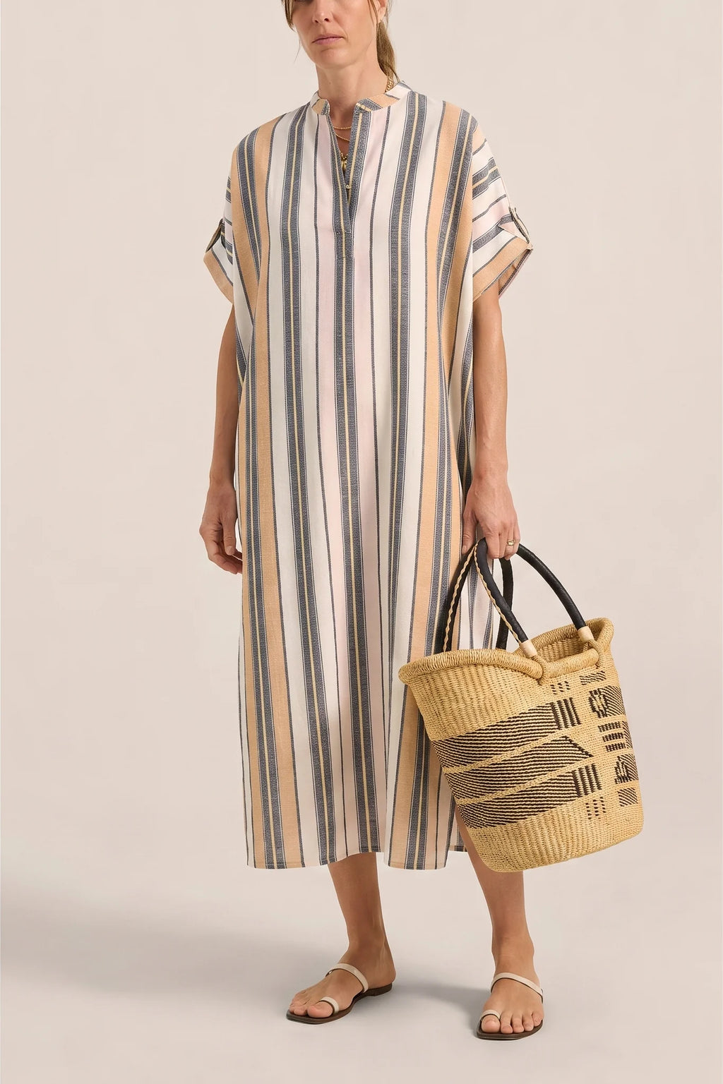 Castor Blue Fez Stripe Caftan