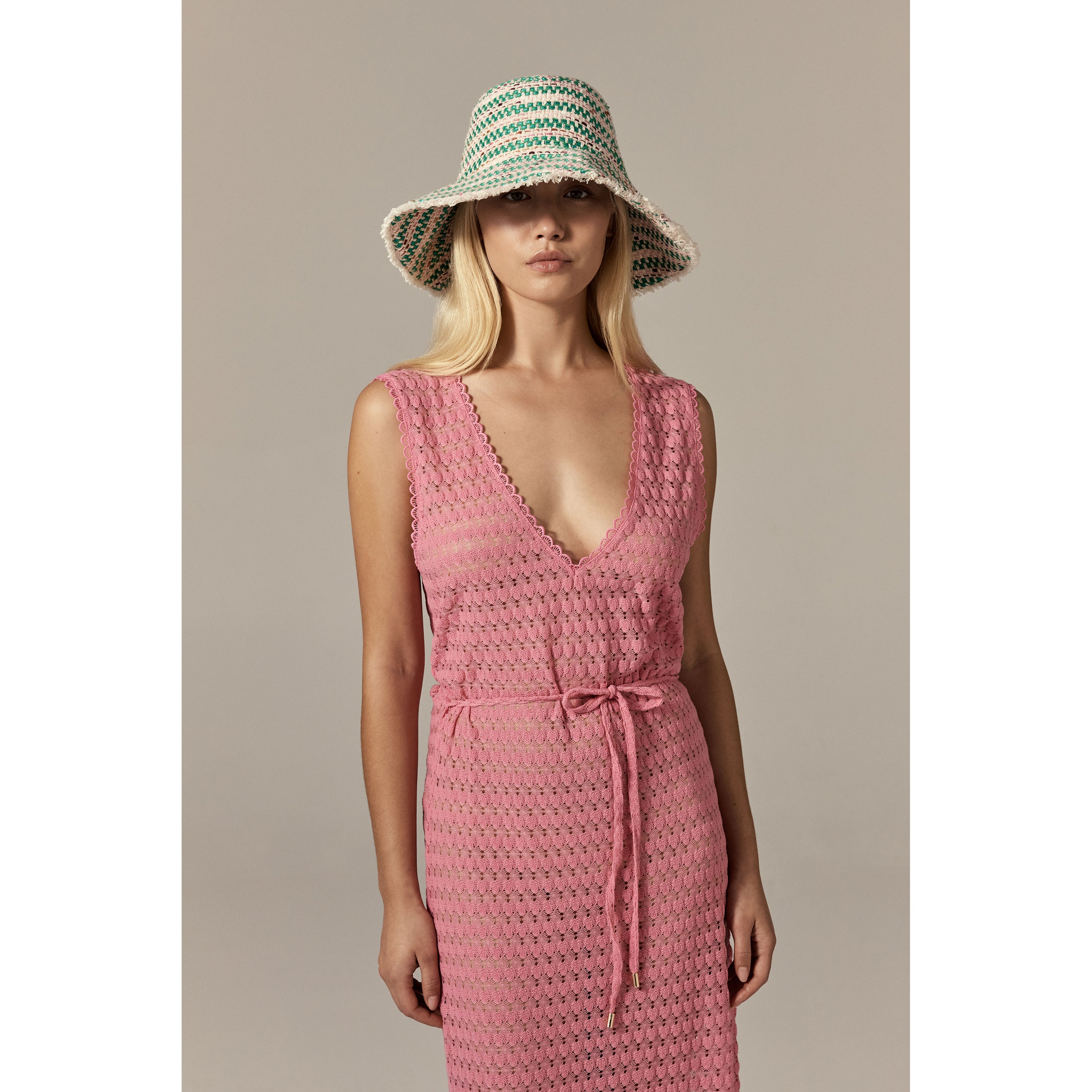 Cintia Boucle Stripe Bucket