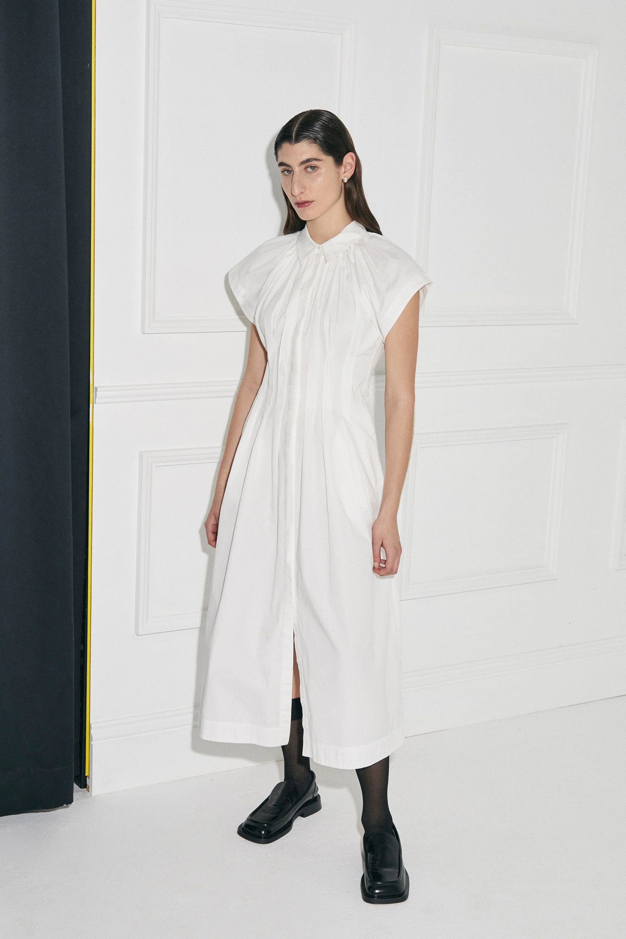 Uncharted Pleated Shirt Dress