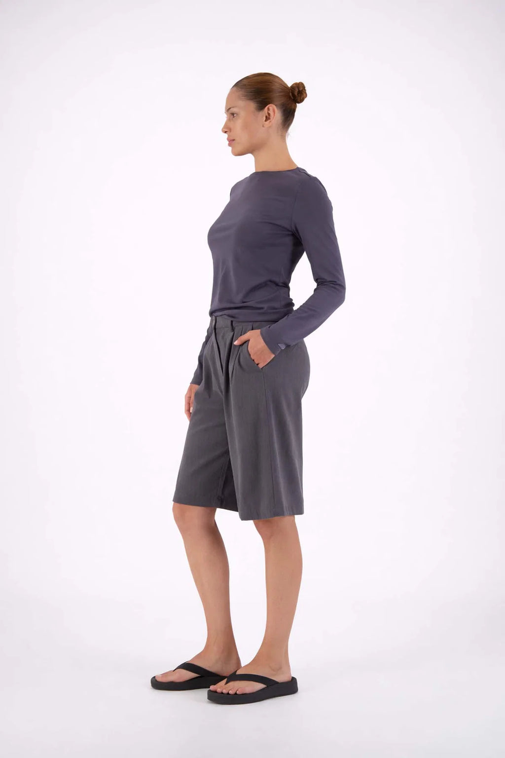 Estelle Bermuda Shorts Steel Gray