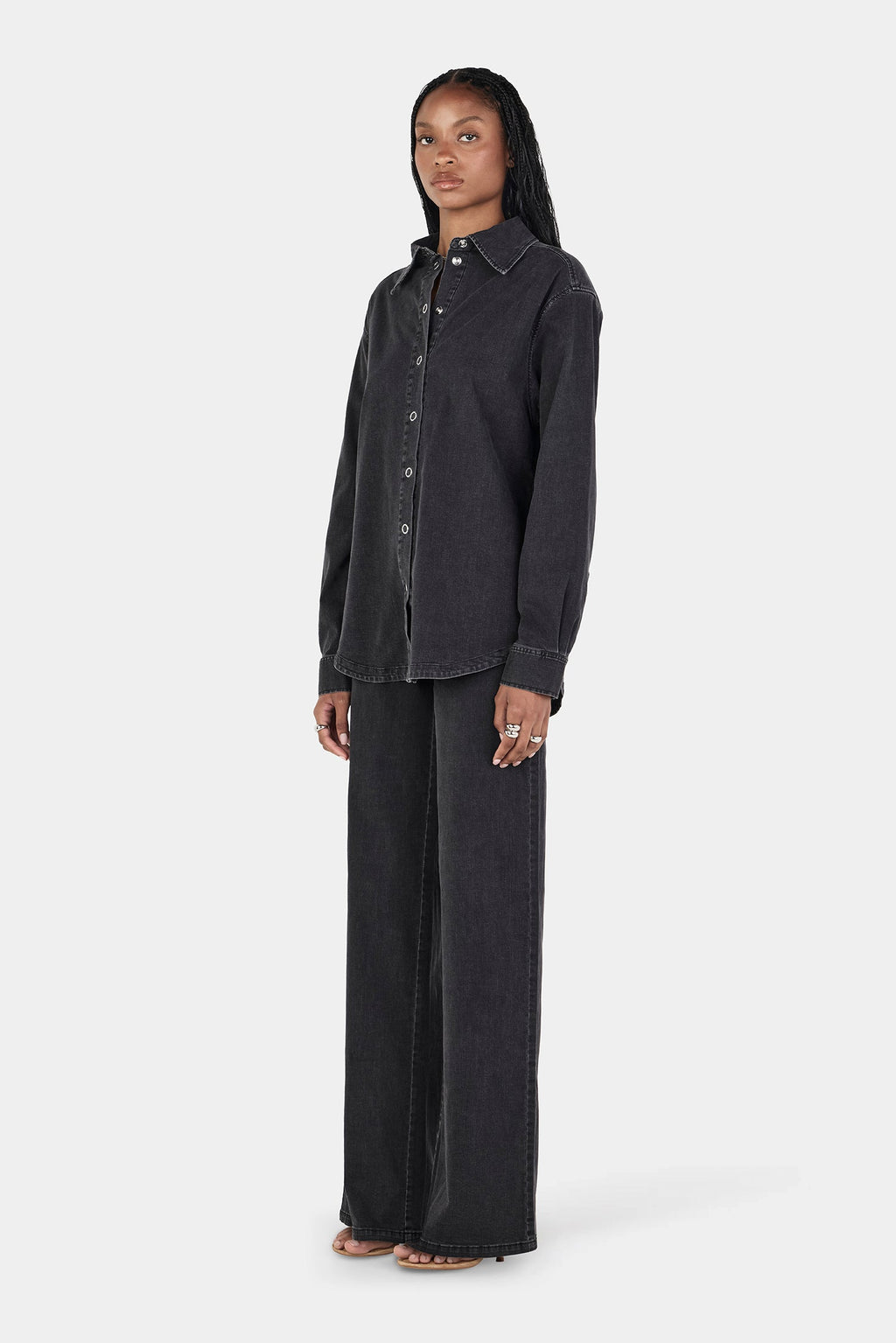 Taylor Chambray Shirt Charcoal Chambray