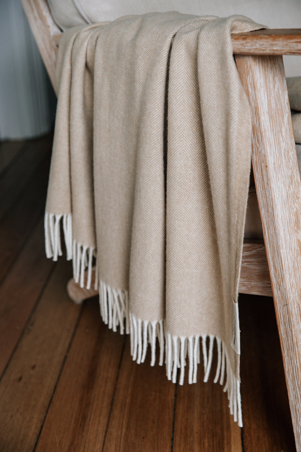 Herringbone Throw Blanket | Sand