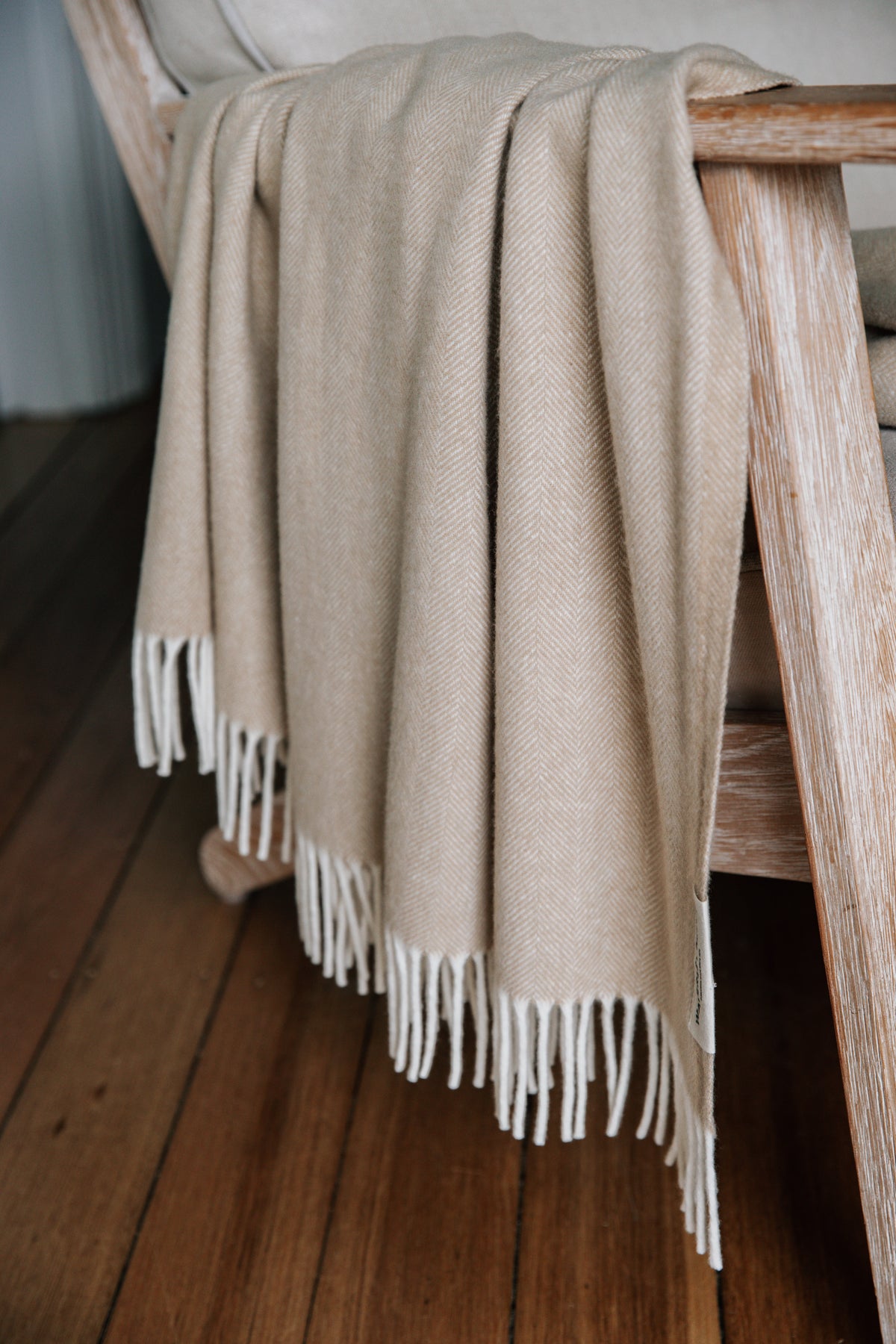 Herringbone Throw Blanket | Sand