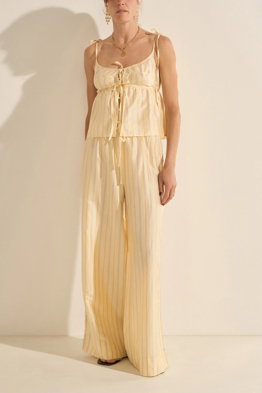 Pellias Killini Stripe Silk Pants