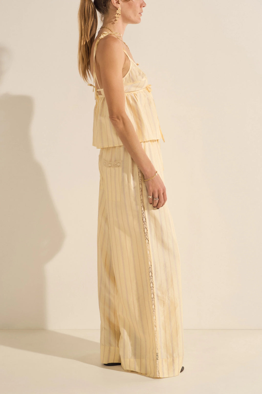 Pellias Killini Stripe Silk Pants
