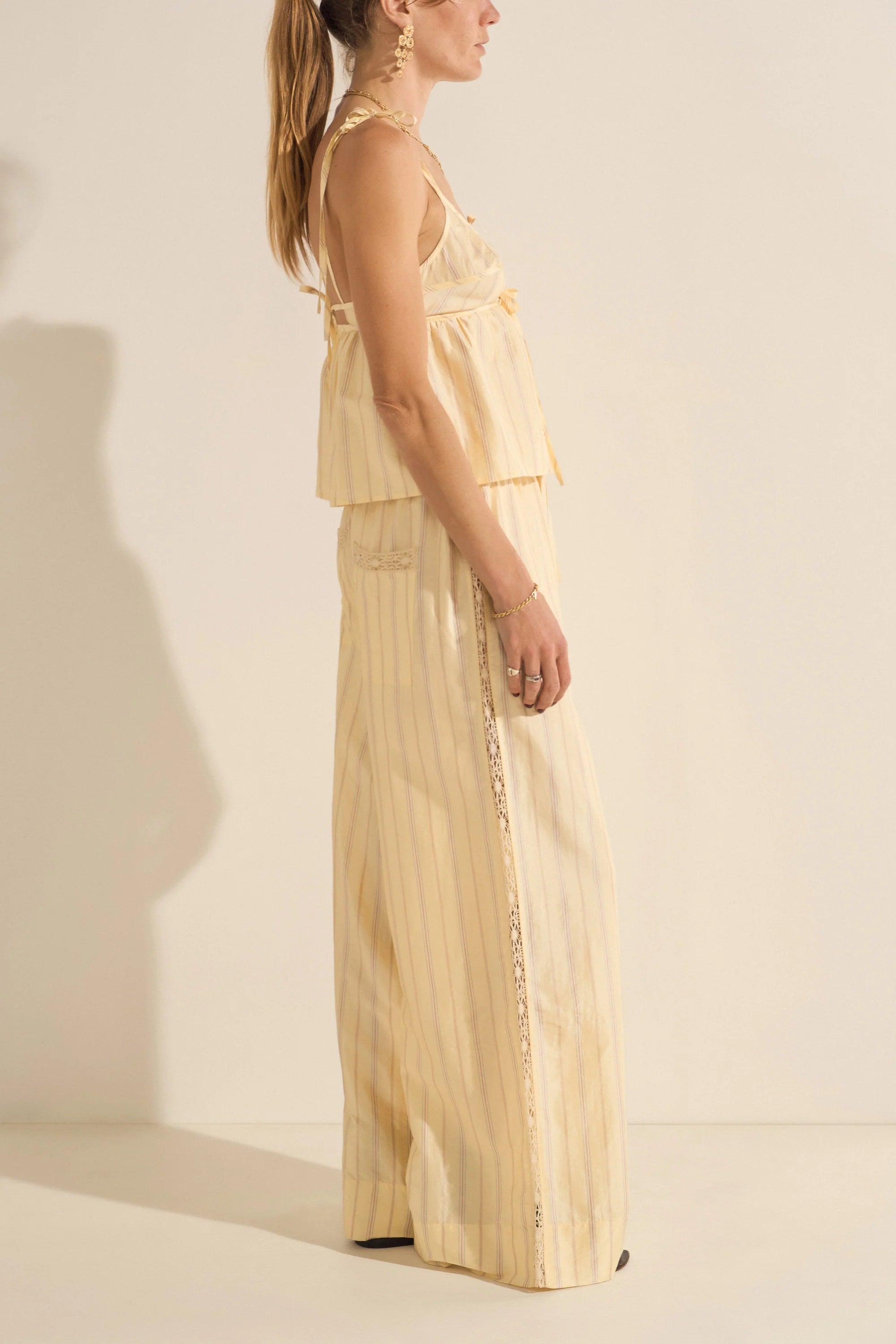 Pellias Killini Stripe Silk Pants