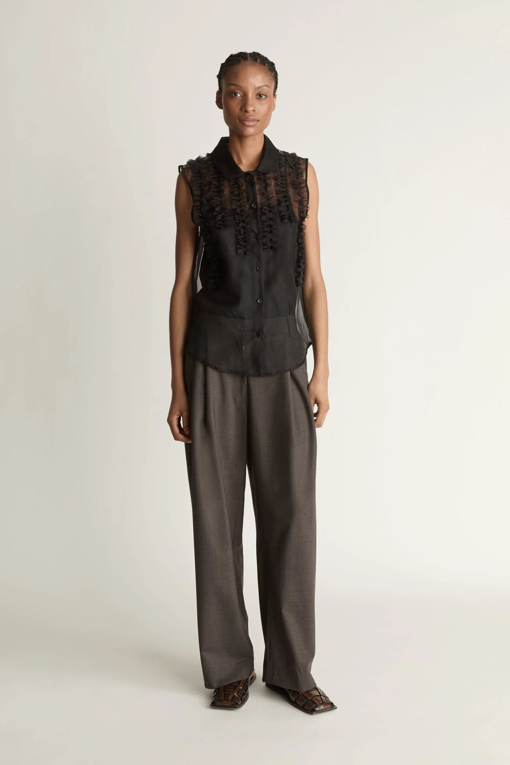 Innes Organza Ruffle Top