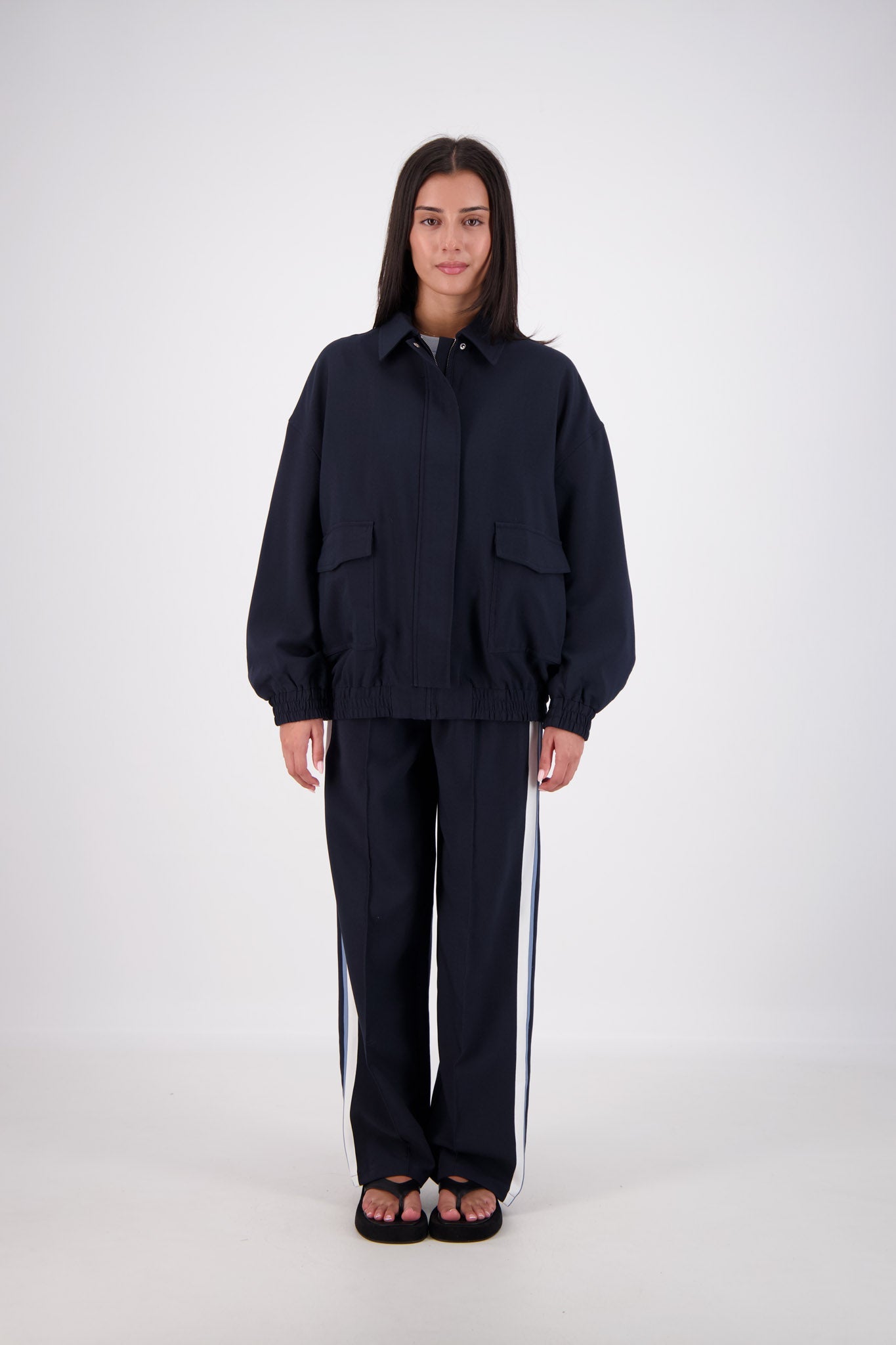 ◆SATUR◆ Santee Nylon Oversized Blouson MA1 Jacket Pirate B IschiaBomberJacket_Navy_1_2048