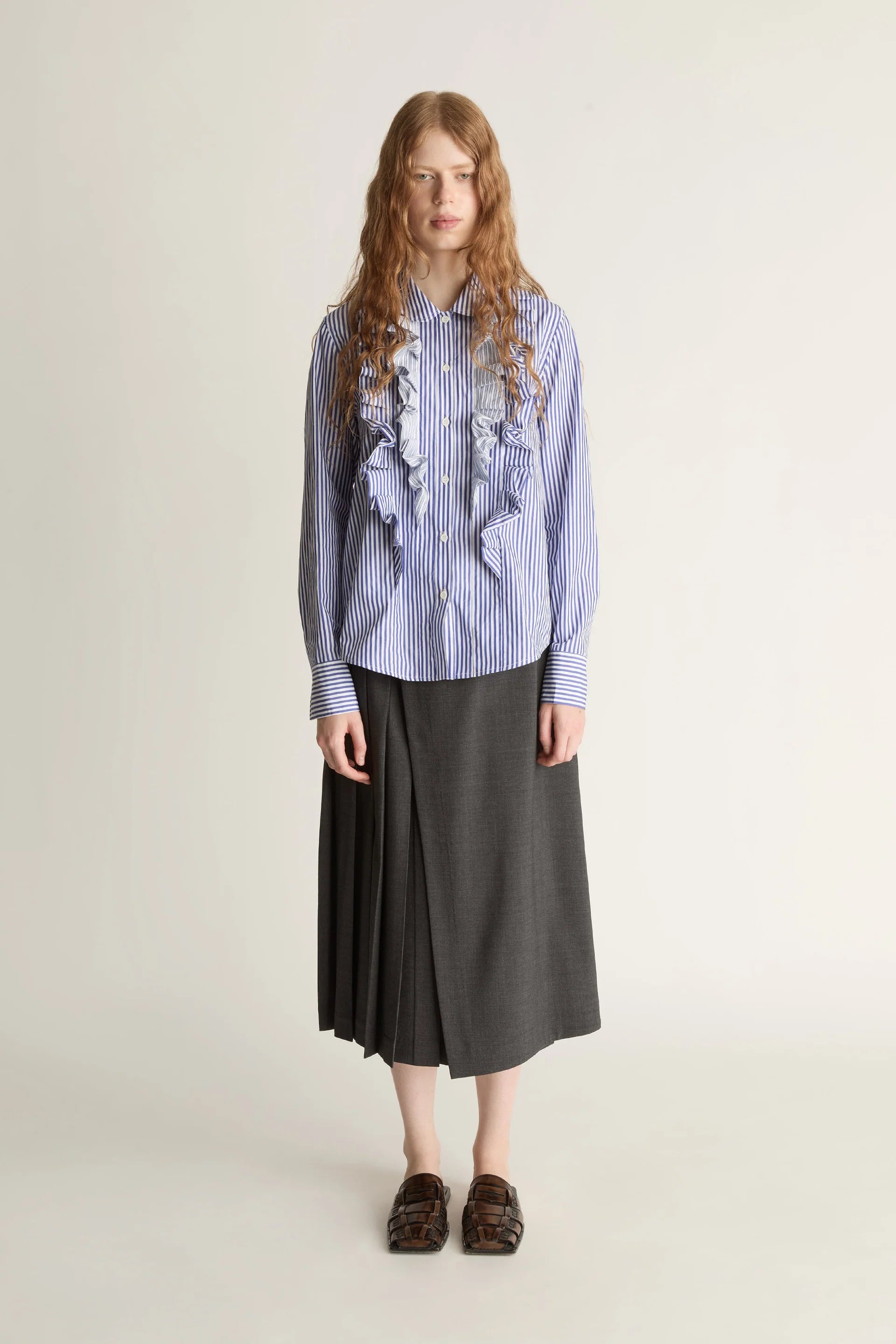 Ivy Stripe Ruffle Shirt