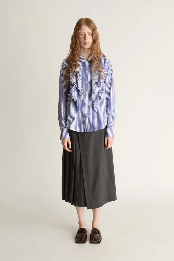 Ivy Stripe Ruffle Shirt