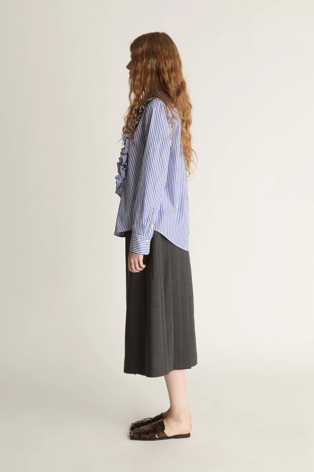 Ivy Stripe Ruffle Shirt