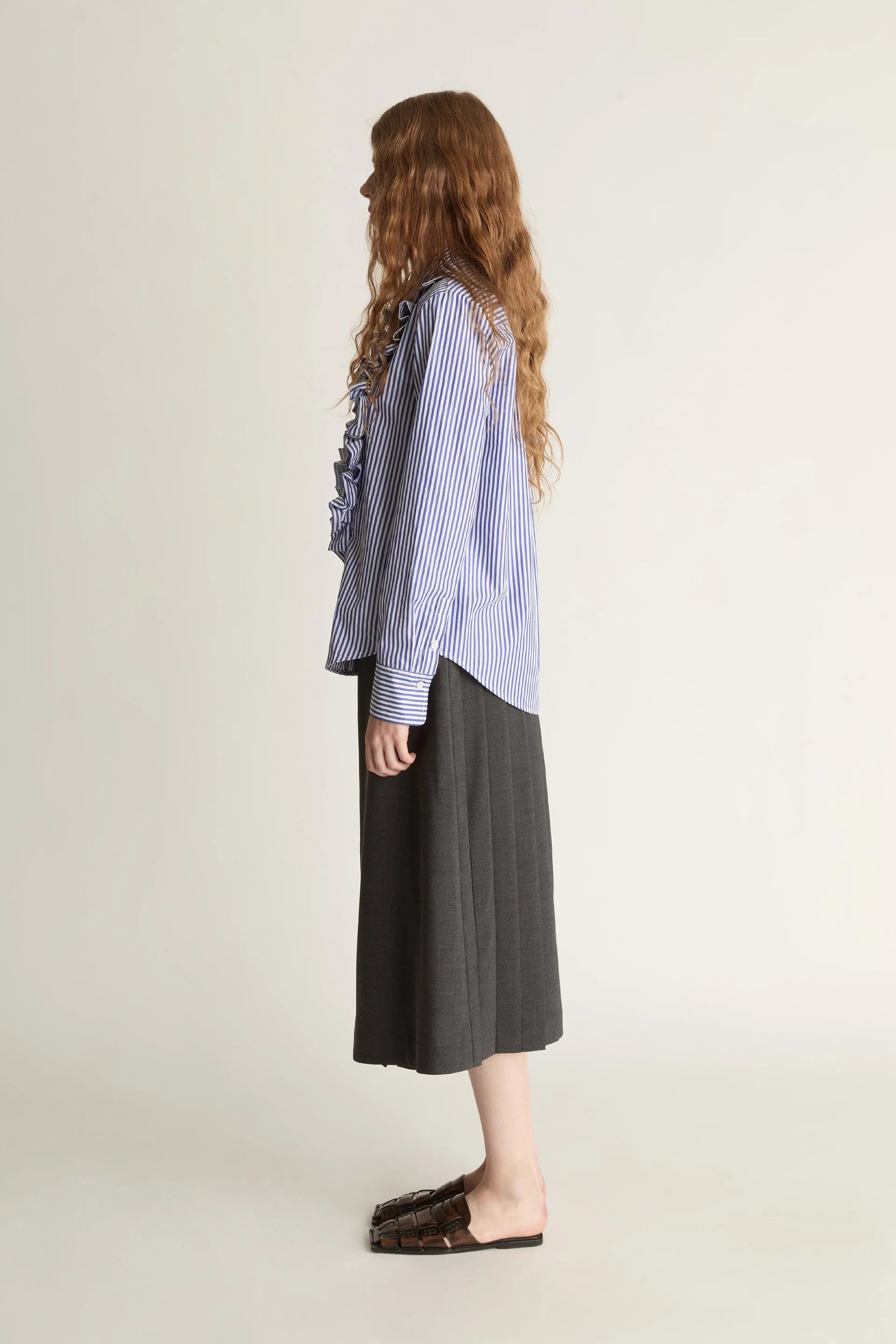Ivy Stripe Ruffle Shirt