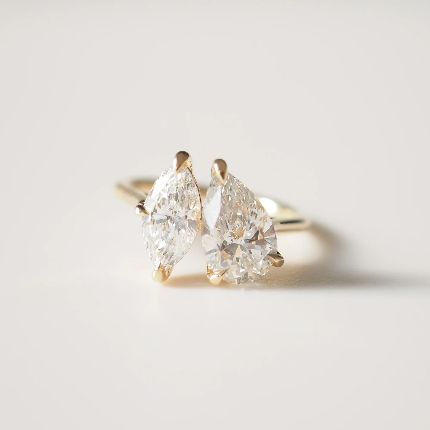 Lea | 2.5ct Pear & Marquise Toi et Moi Lab-Grown Diamond Engagement Ring