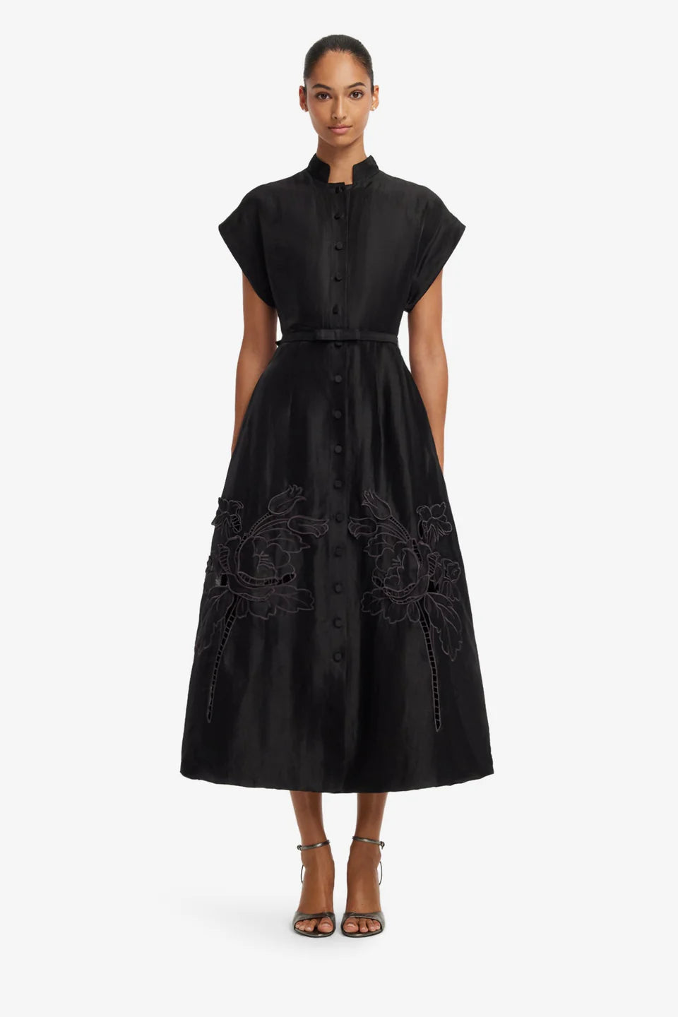 Aubrey Applique Shirt Midi Dress