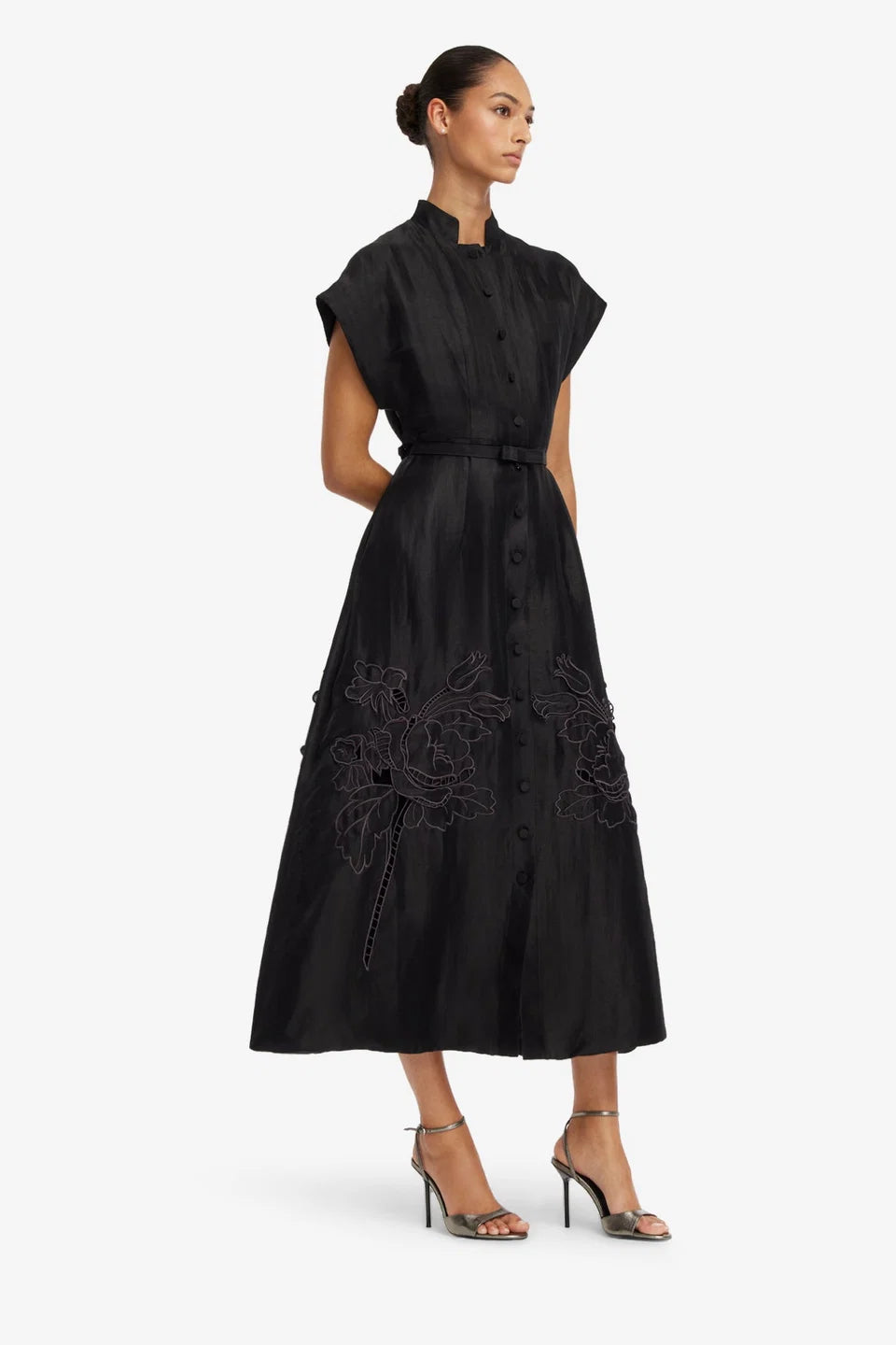 Aubrey Applique Shirt Midi Dress