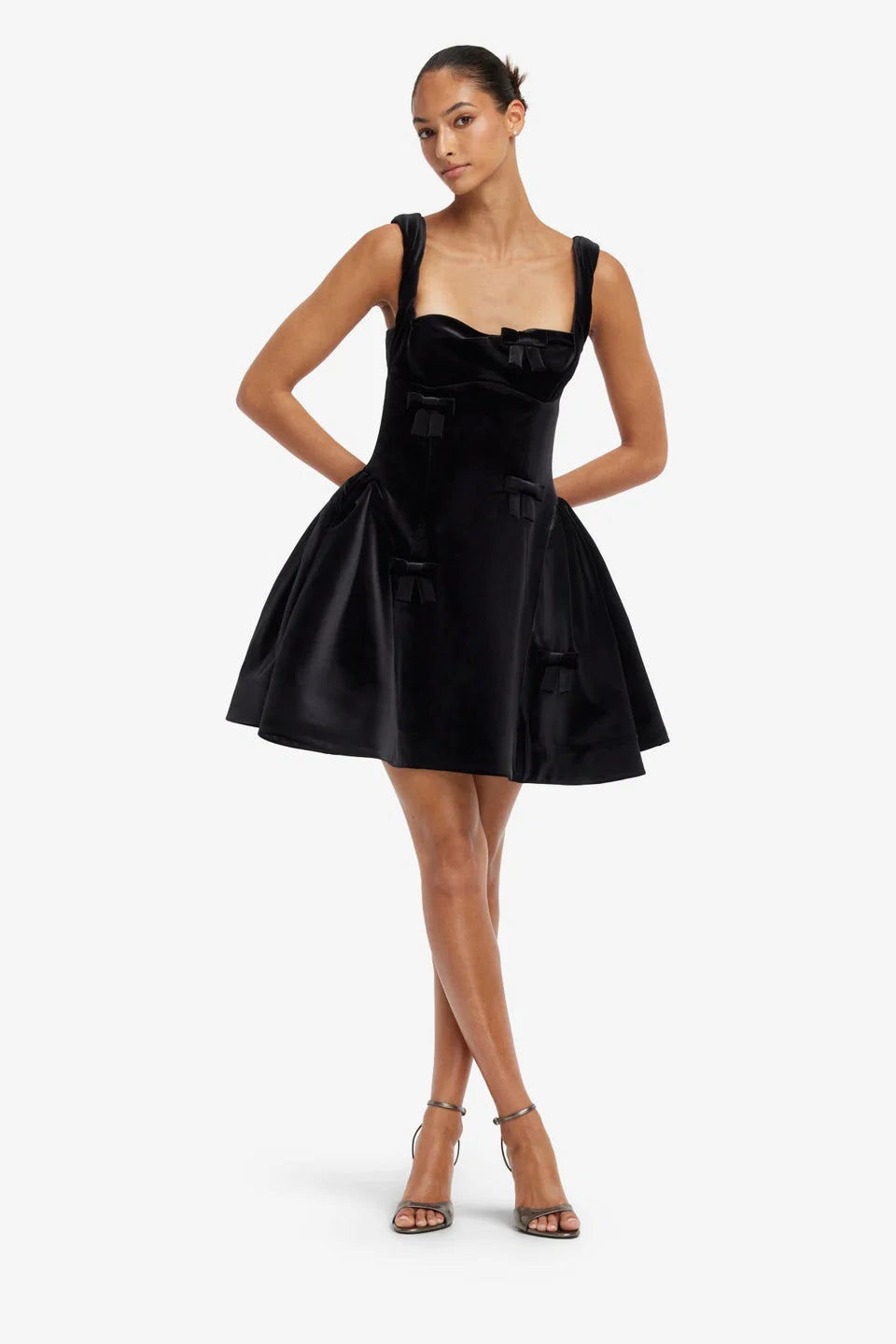 Ariel Velvet Bow Mini Dress