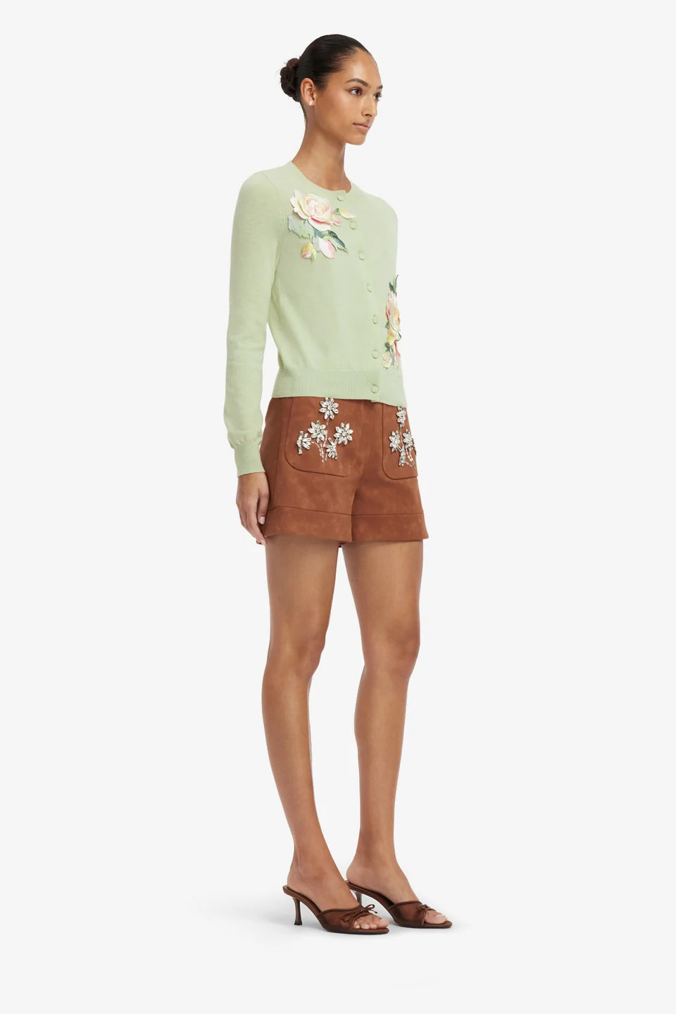 Tessa Embellished Vegan Suede Shorts